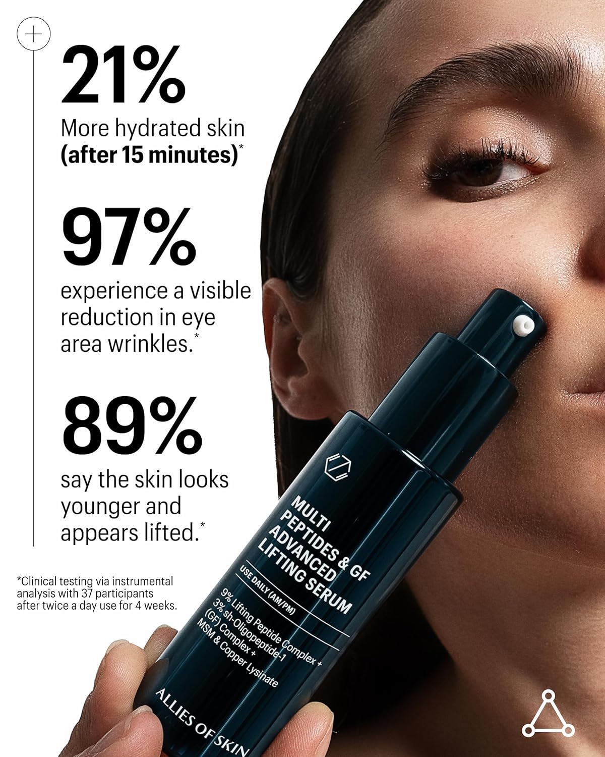 Allies of Skin Multi Peptides & Growth Factor Collagen Boosting Face Serum | Skin Tightening Anti-Aging Complex with 9% Peptides| Firms Sagging Skin & Visibly Reduces Wrinkles (1 oz)