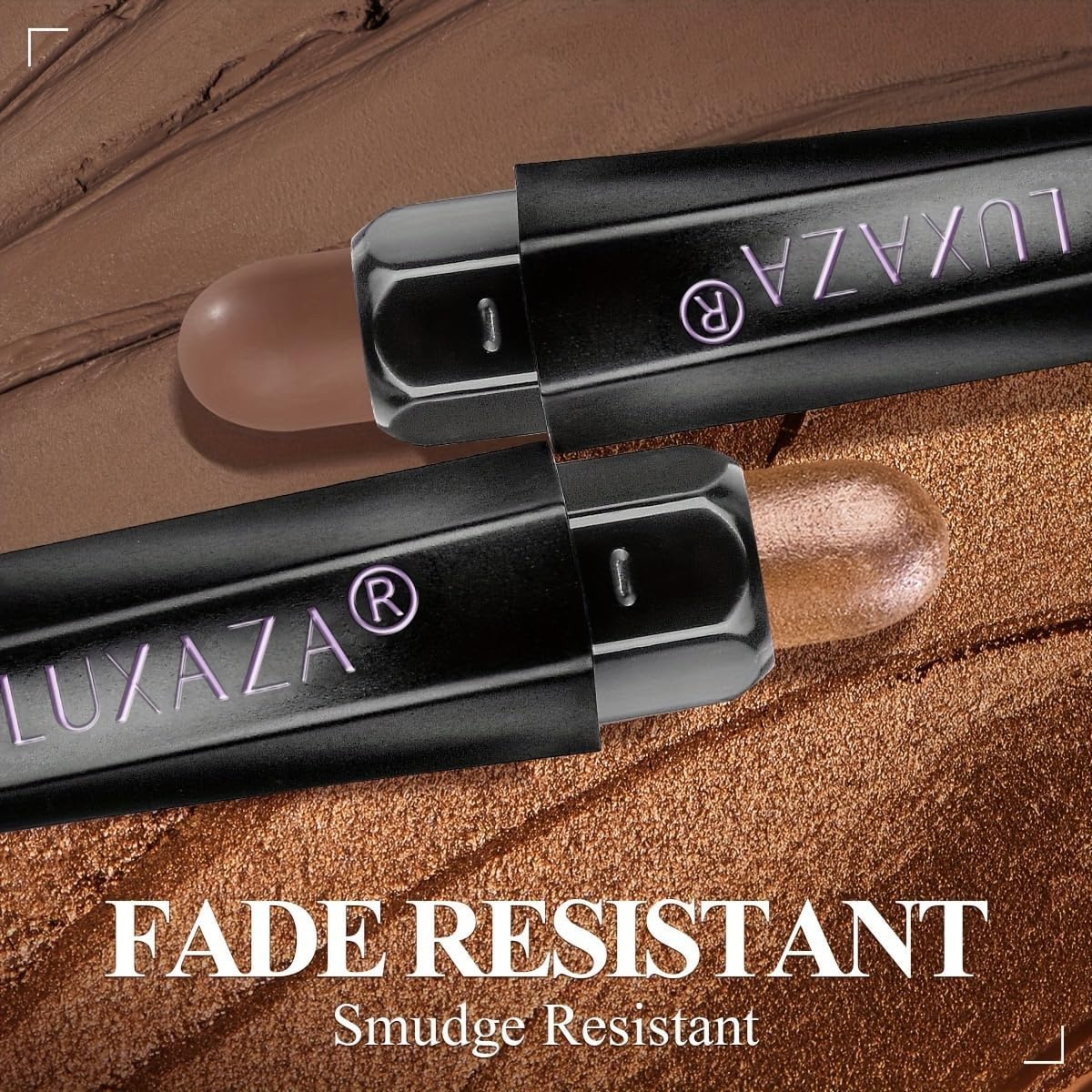 Classic 3PCS Neutral Eyeshadow Stick Makeup Set, Matte Cream Eye Shadow Eyeliner Brightener Pencil Crayon - Golden Amber