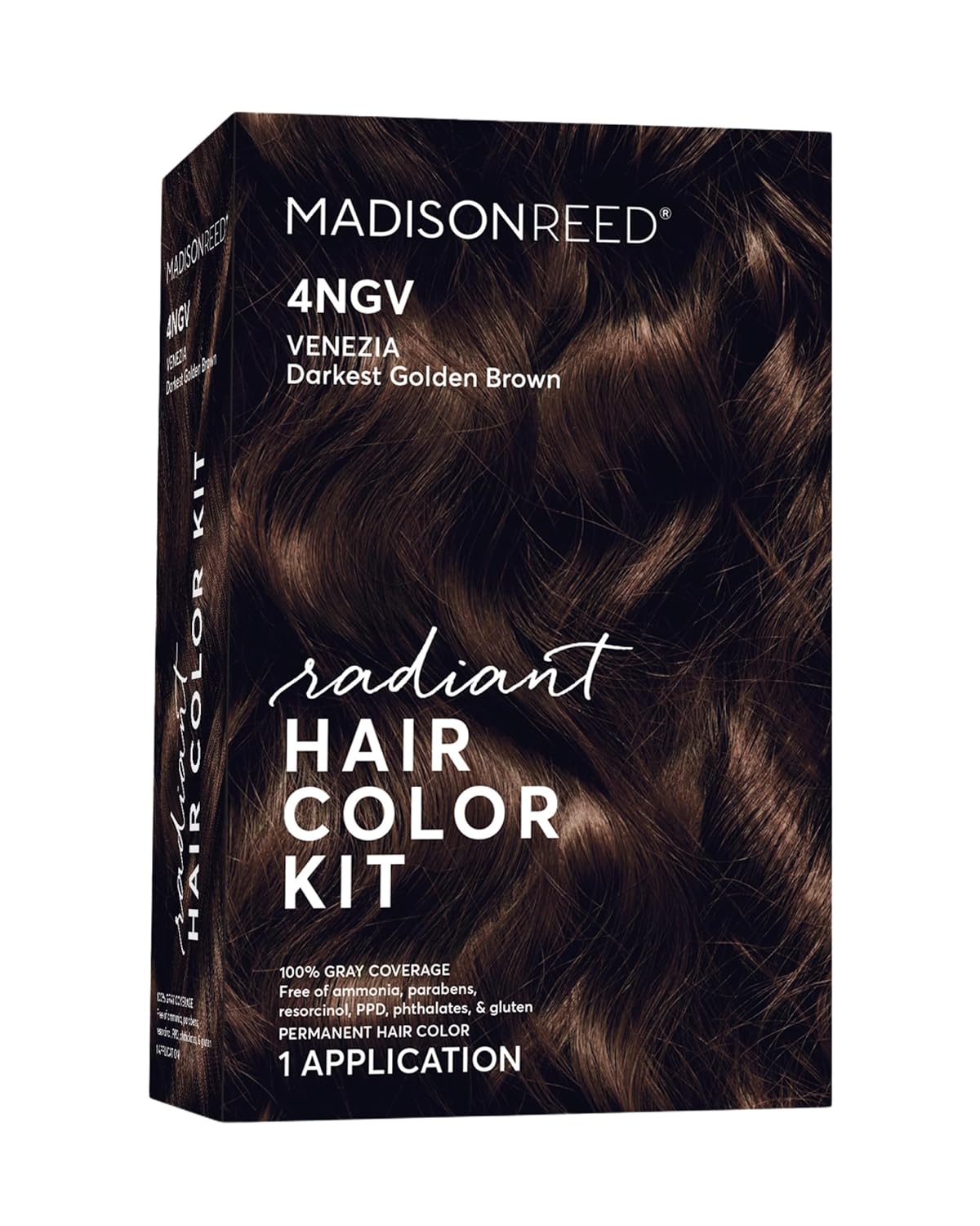 Madison Reed Radiant Hair Color Kit | 4NGV Darkest Golden Brown with Warm Tones (Venezia Brown) for 100% Gray Hair Coverage | Dimensional Permanent Hair Dye | PPD-Free & Ammonia-Free | 1 Pack