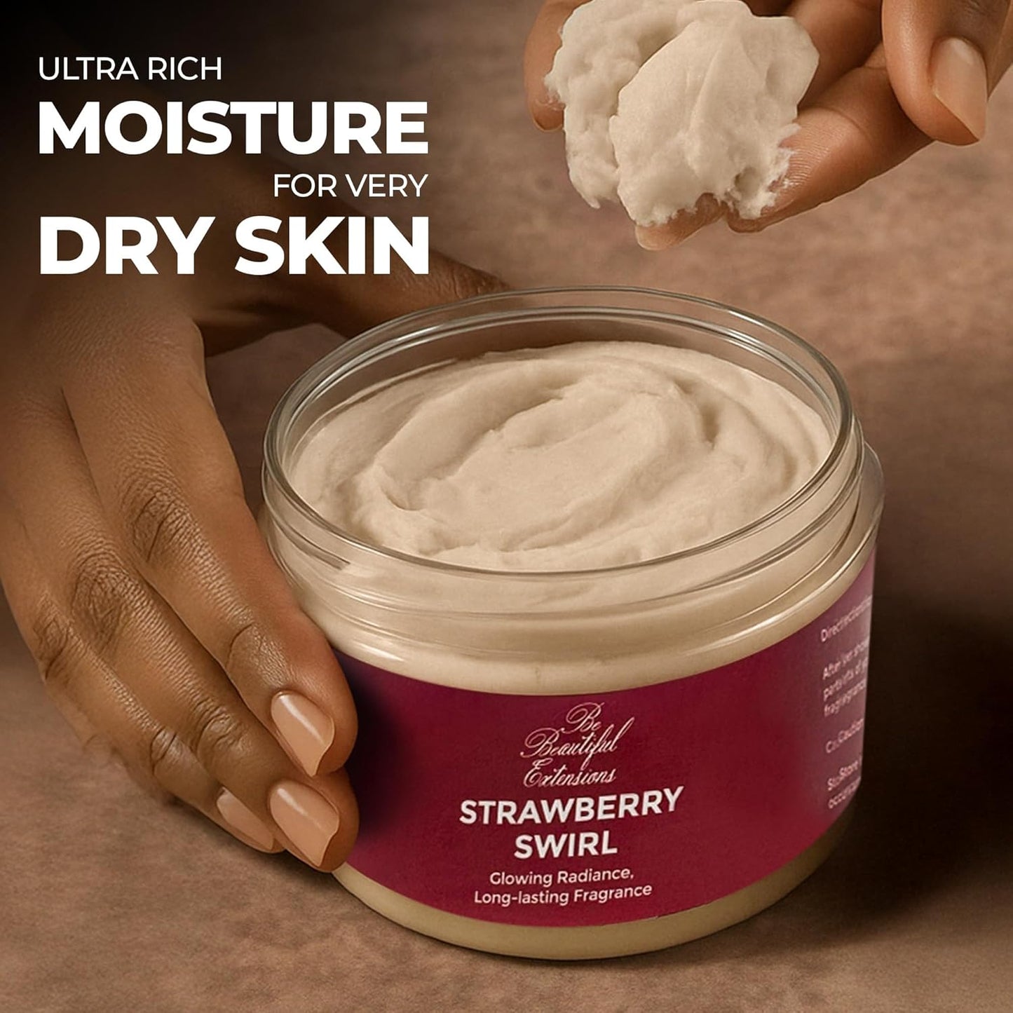 body butter strawberry scent long -lasting fragrance,hydrate skin jojoba oil and more 8oz