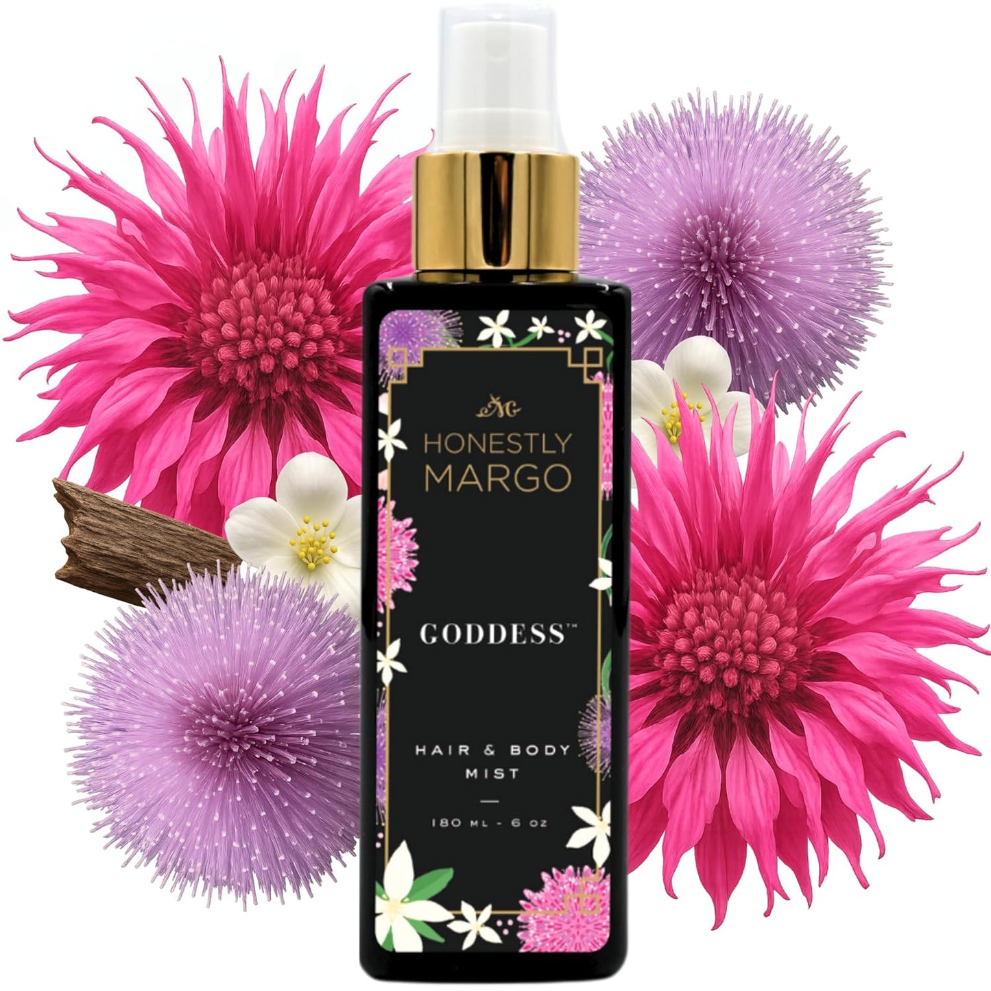 Goddess Hair & Body Mist (6 Oz) – Alluring Perfume for Women for Hair and Skin with Bergamot, Jasmine, Musk, Amber and Oud Scent – Luxury Hair Perfume for Women & Body Spray