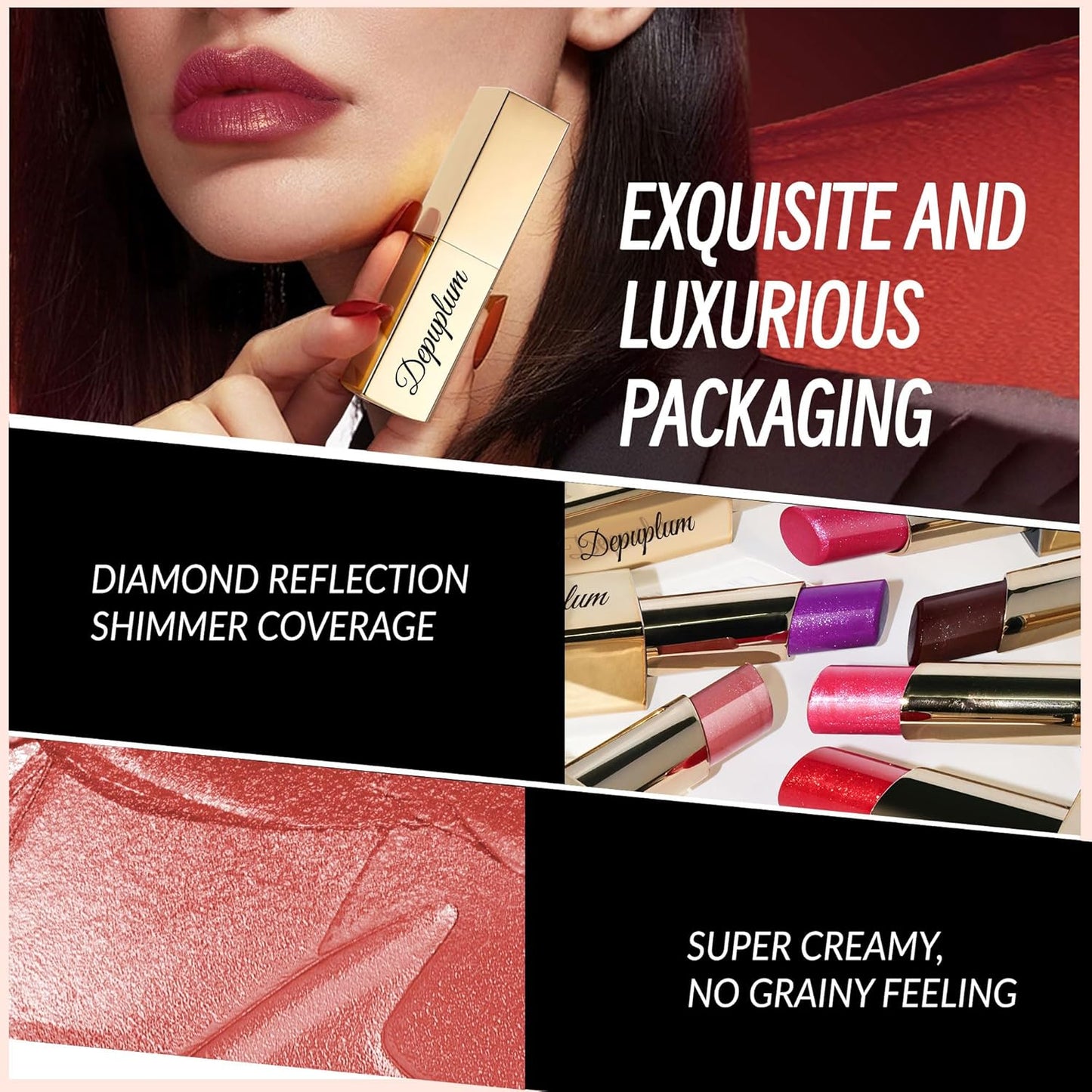 Dark Red Moisturizing Lipstick for Women Shimmer Tinted Lip Balm Hydrating Nourishing Burgundy Lip Gloss Vegan& Cruelty Free Lip Makeup, ZG112 Deep Love