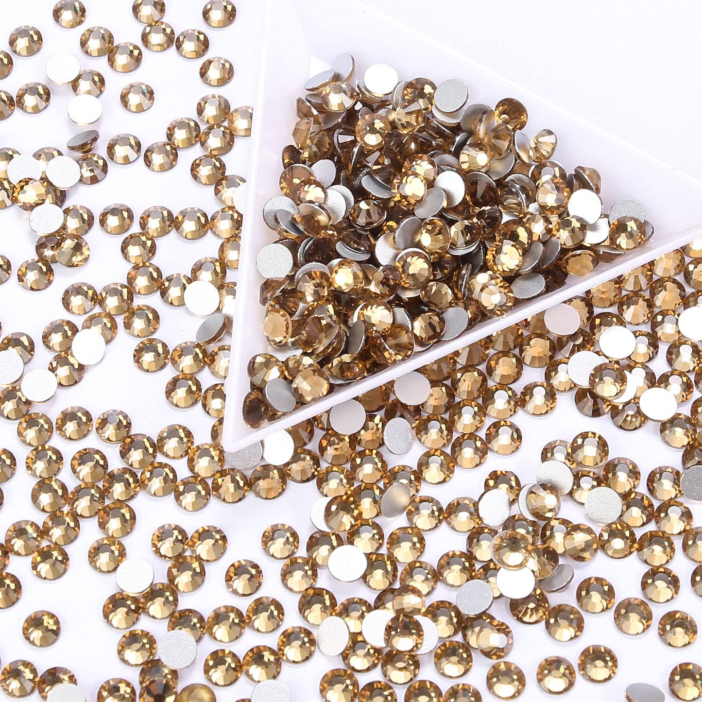 1440Pcs Topaz Crystal Rhinestones,Glass Flatback Rhinestones Gemstones Small for Nail Face Makeup Art Crafts Clothes Decoration -(SS4,1.6mm,Topaz)