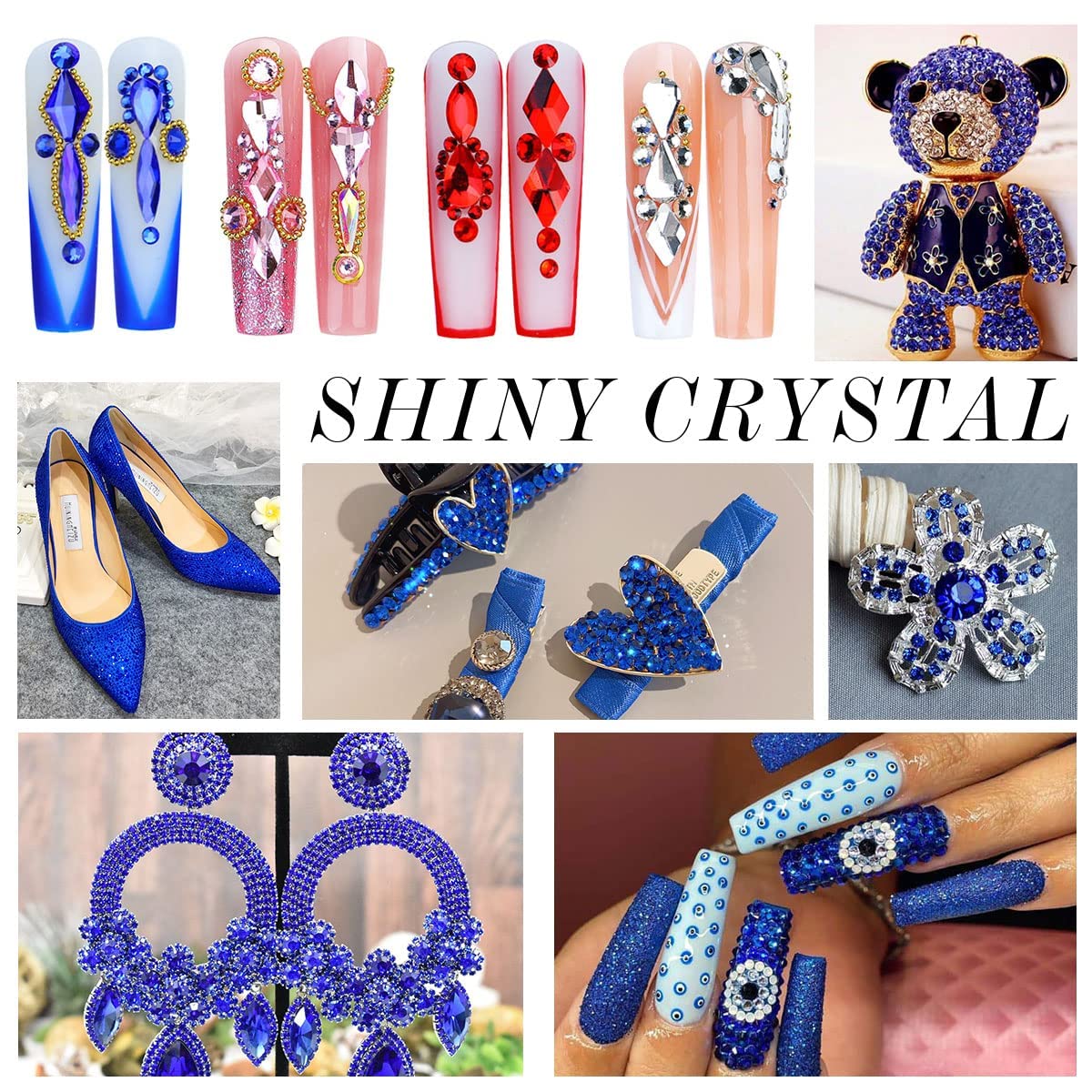 3000Pcs Royal Blue Crystal Rhinestones,Glass Flatback Rhinestones Mini Gemstones for Nail Face Makeup Art Crafts Clothes Decoration -(SS6,2.0mm,Royal Blue)
