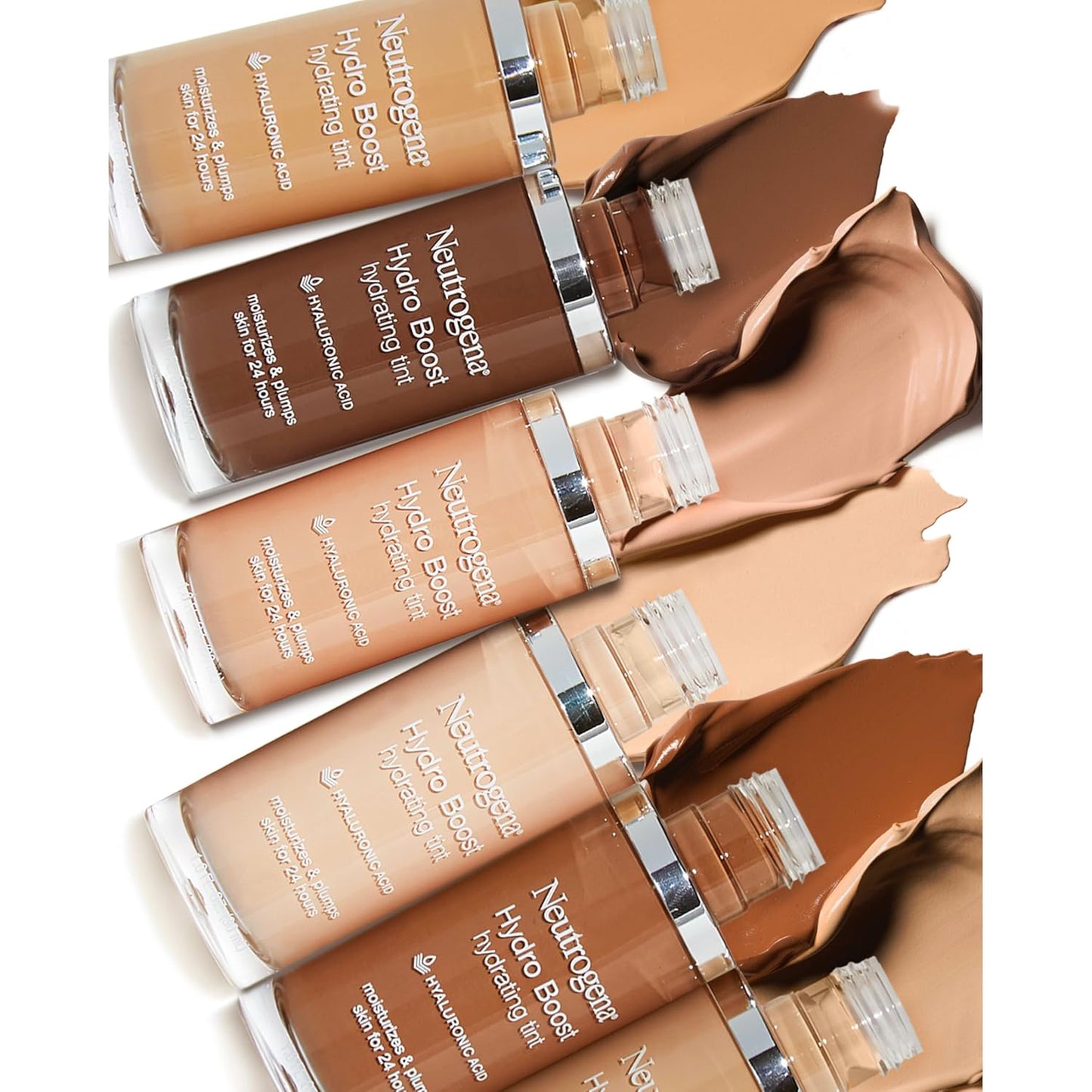 Neutrogena Hydro Boost Hydrating Tint Foundation Makeup for Dry Skin, with Hyaluronic Acid, Lightweight Oil-Free Water Gel, Non-Comedogenic 10 Classic Ivory, 1.0 fl. oz