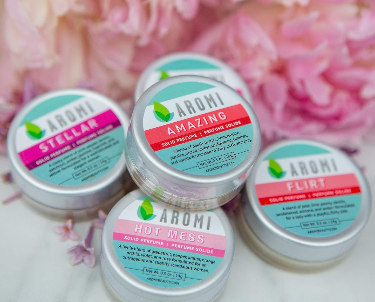 Aromi Stellar Solid Perfume | Spicy, Floral Fragrance, Pink Pepper, Jasmine, Amber, Patchouli Scent, Vegan, Cruelty-free, Gift, Travel, Handmade (Stellar)