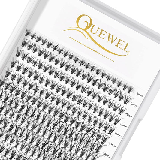 QUEWEL Lash Clusters 240Pcs Cluster Lashes 20D 0.07D Curl 15mm Individual Lashes Soft&Comfortable DIY Eyelash Extension at Home(20D 0.07D 15)