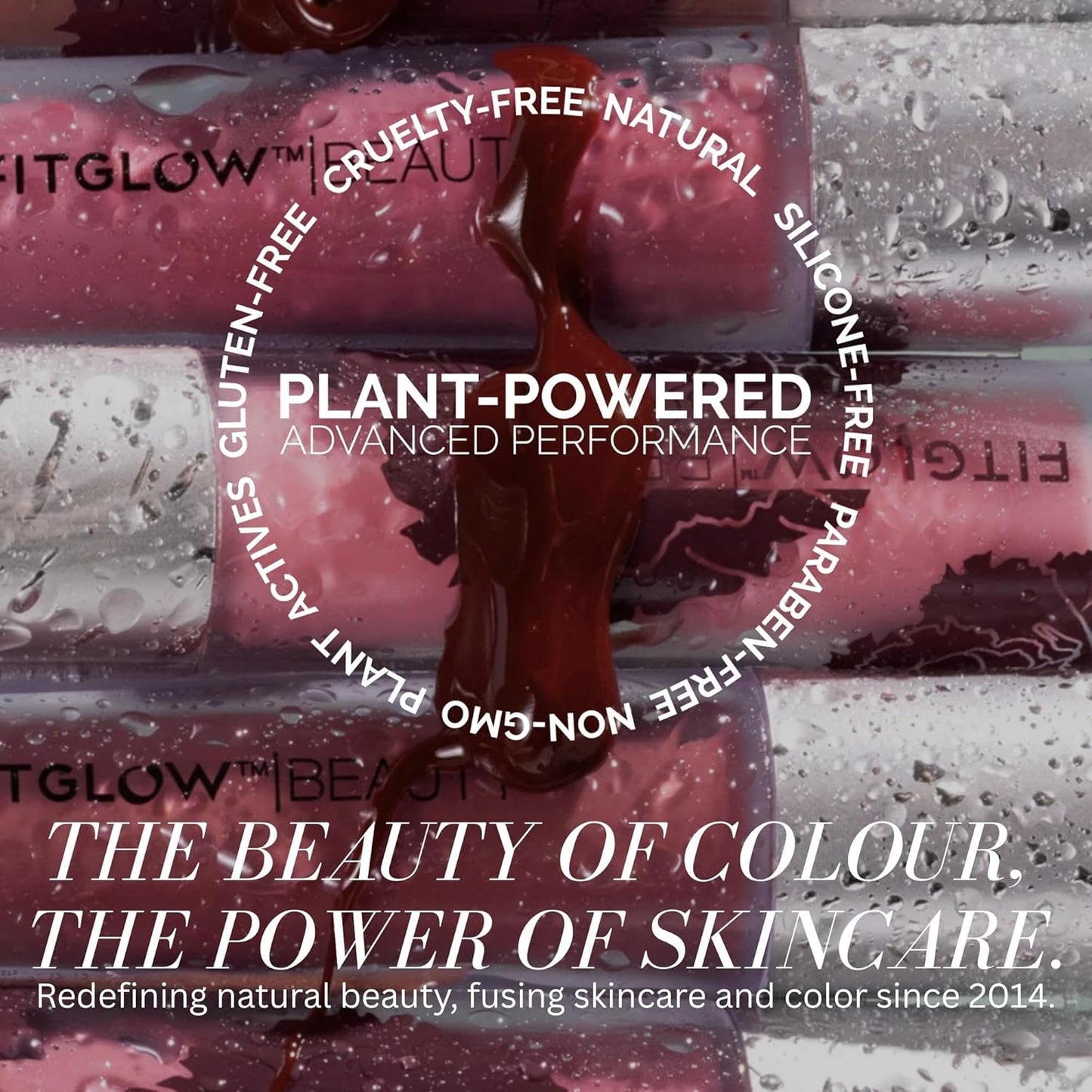 FITGLOW Beauty Lip Colour Serum | Hydrating Lip Gloss | Plumping Anti-Aging Lip Treatment | Natural Shine with Pomegranate Sterols & Collagen | Buildable Color for Dry Chapped Lips | Coco - 10g
