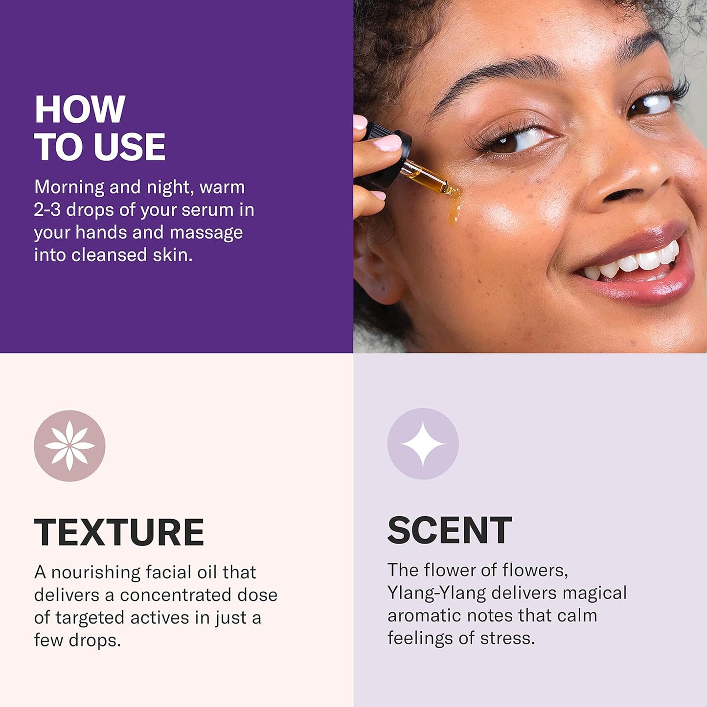 Odacité Anti Aging Serum Concentrate with Rosehip + Ylang-Ylang - Lightweight Facial Serum For Mature Skin, Fine Lines, Nourishes for Look of Plump, Youthful Skin - 0.17 Fl. Oz