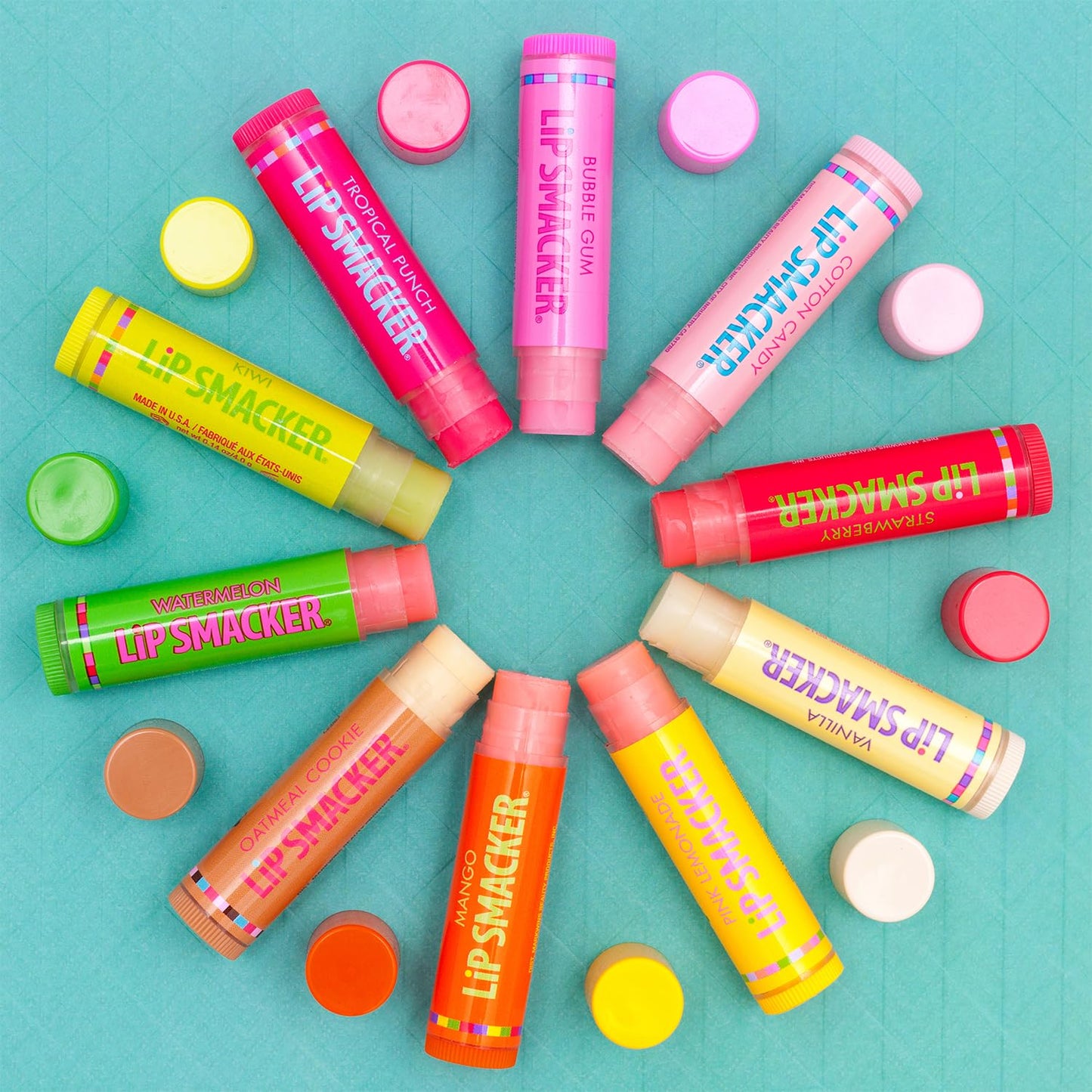 Lip Smacker Original & Best Party Pack - 10 Moisturizing Lip Balms, Classic Flavors, Hydrating & Protecting - Cruelty-Free- Oatmeal Cookie