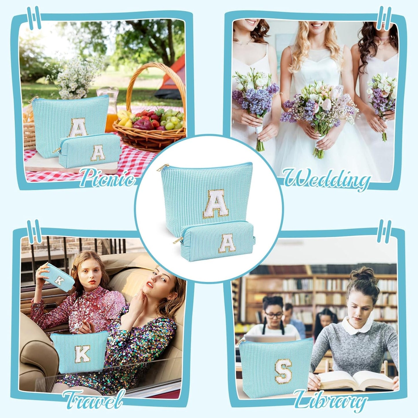 YOOLIFE Bridesmaid Gifts for Women - Cute Makeup Bag for Women Friends | Make Up Cosmetic Travel Toiletry Bag for Bride Maid Matron of honor Bridal Shower Personalized Bachelorette Gift B