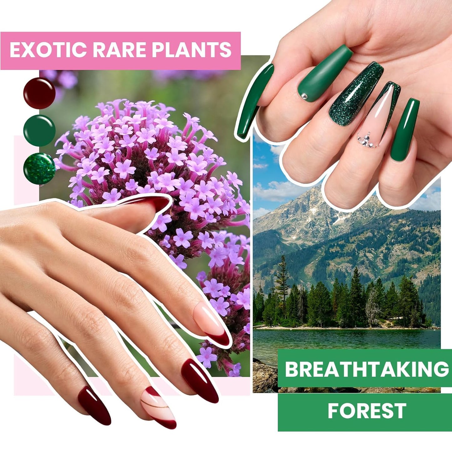 Beetles Gel Nail Polish Kit with U V Light - 68 Pcs Gel Nail Kit 45 Colors Mystic Wonderland Set Soak Off Manicure Tools Nails Stuff Red Green Nude DIY Salon Gifts for Women Teens Girls