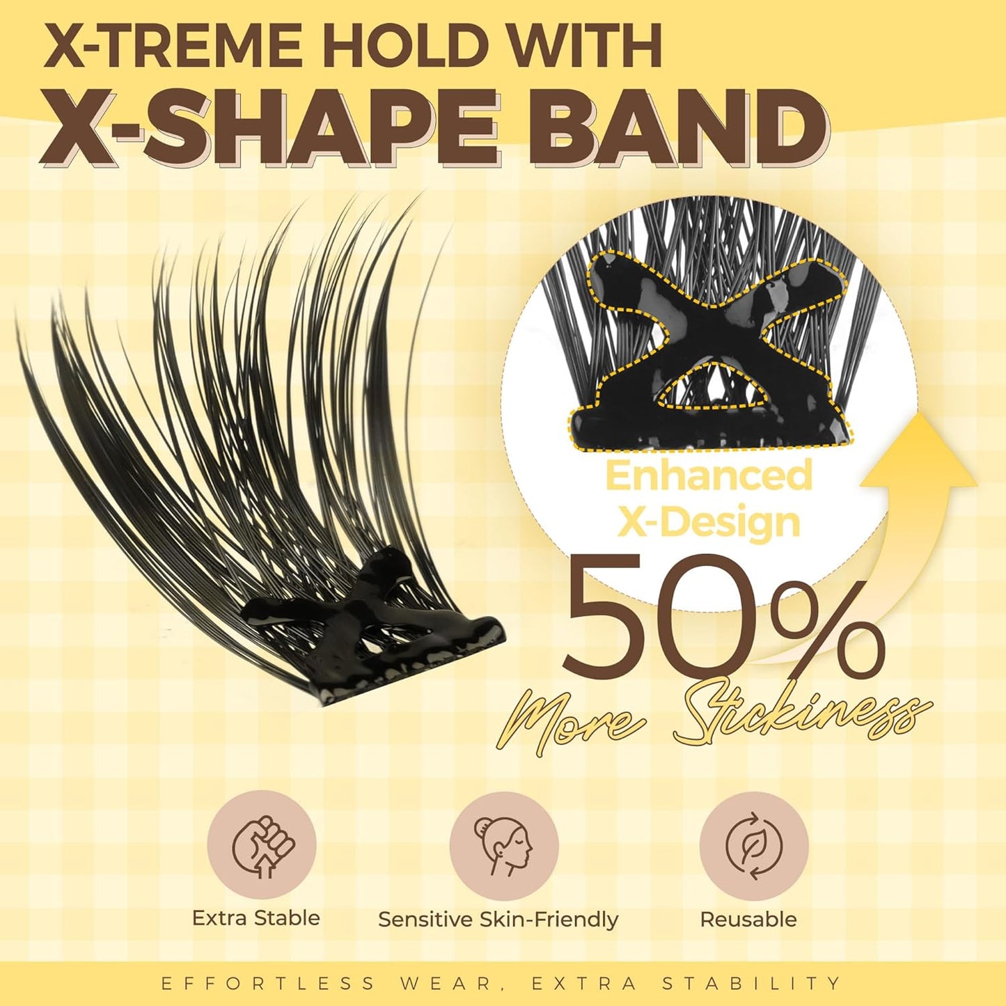 PopUp Self Adhesive Eyelashes Clusters, Press On Lashes Pre Glued Eyelash Extension Kit with Lash Tweezer,10-16mm No Glue No Remover Needed Self Adhesive Lashes Clusters NM03