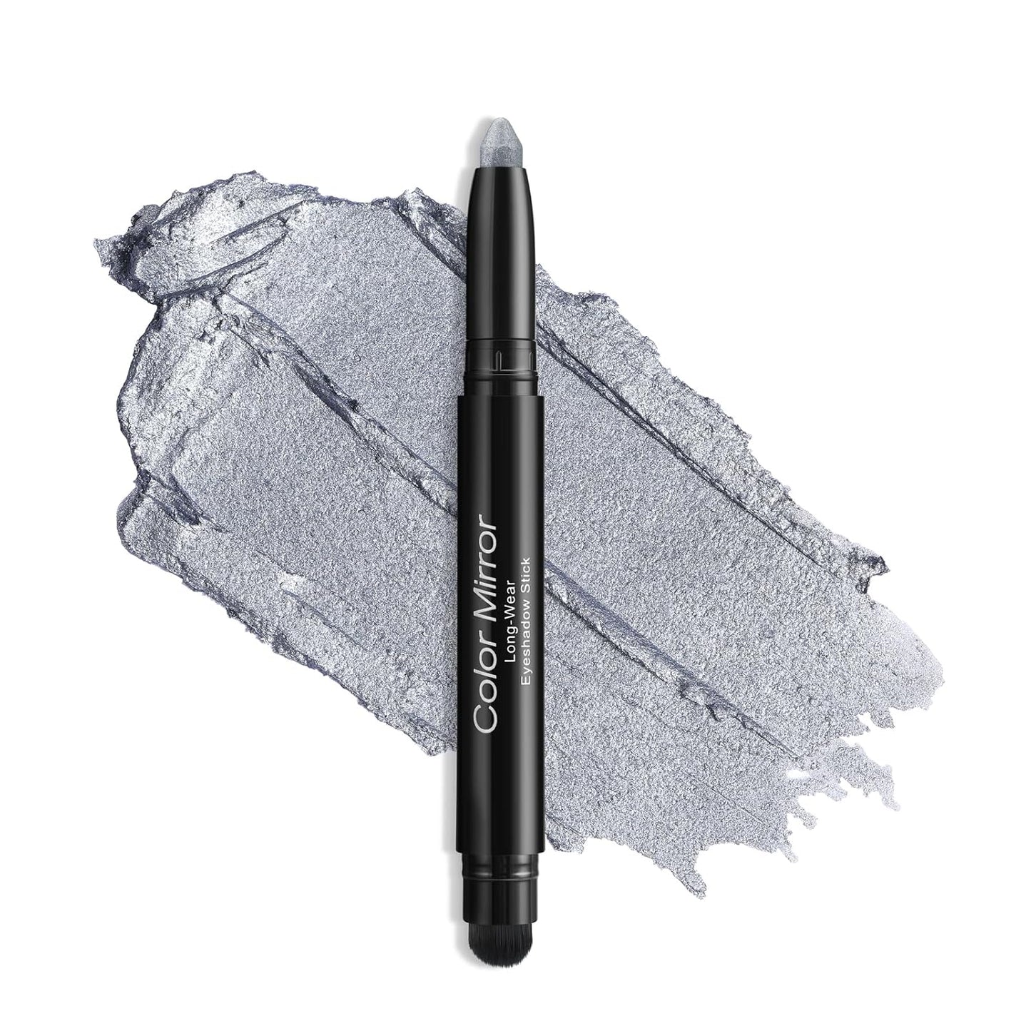 Longwear Cream Eye Shadow Sticks(09 Silver Shimmer),Smudge-Proof, Waterproof Eyeshadow,Silky Formula Glitter With Makeup Brush,Silver Eye Stick