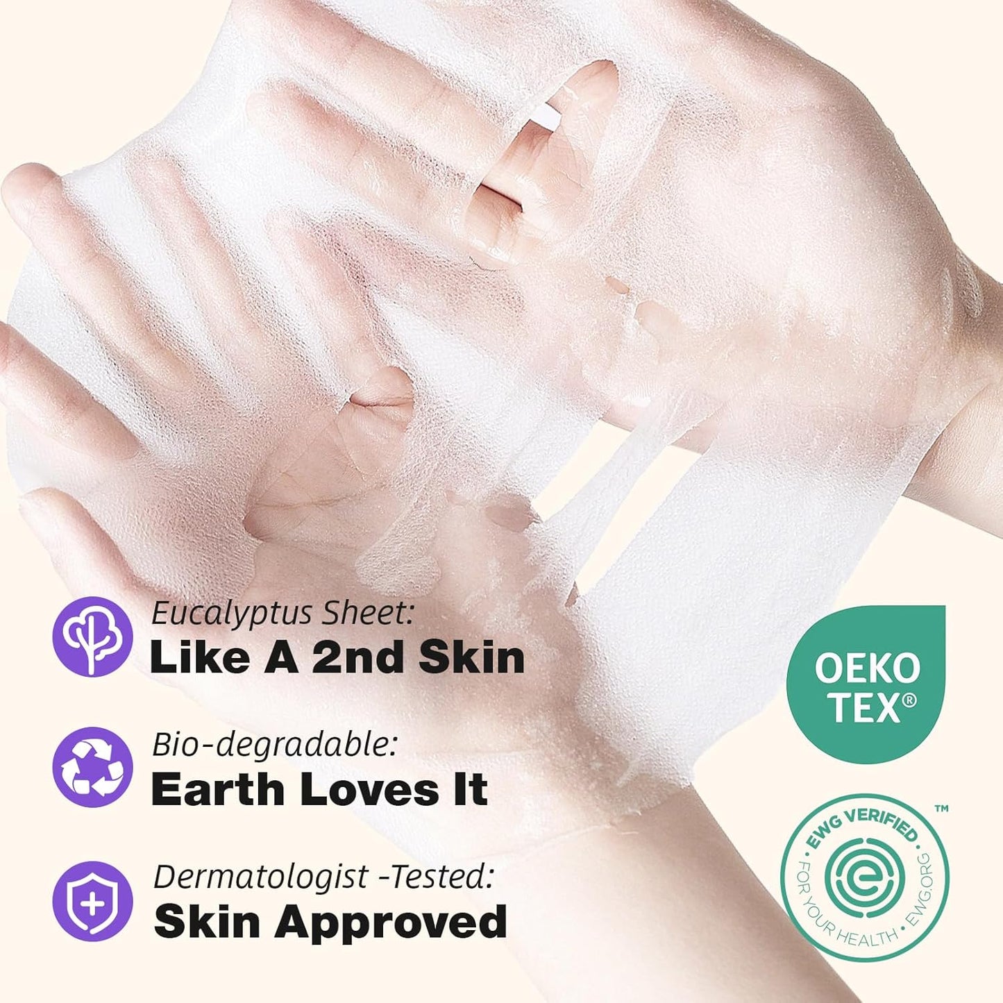 ZealSea Clean Beauty Face Masks Skincare, Minimalism 15 Ingredients Sheet Mask, Deep Hydration Facial Mask for Bouncy & Glowing, Sleepover Spa Party Supplies, Women Teen Girl Gifts Trendy Stuff, 7Pack