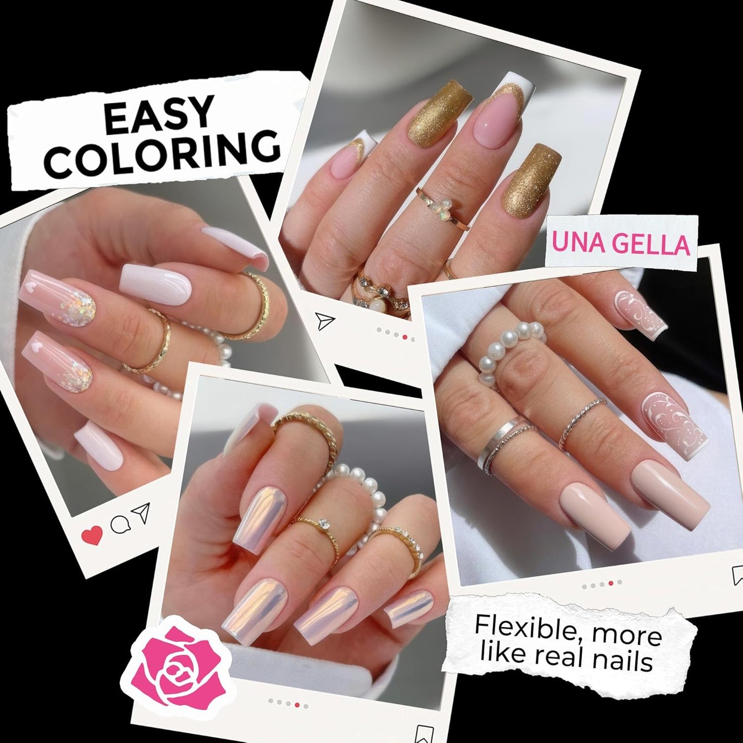 UNA GELLA Medium Square Nail Tips: 216pcs Square Press on Nails Pre-shape Clear Nails Tips for Full Cover Acrylic French False Nails For Nail Extension, Home DIY Nail Salon 12 Sizes False Tips