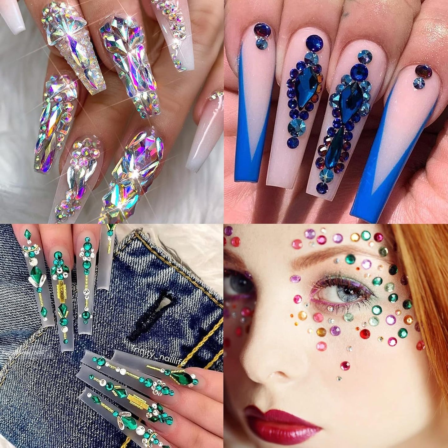 3320Pcs Lemon Yellow Nail Art Rhinestones Crystal,3D Rhinestones Gems Jewels Diamond,24 Types of 320 Diamonds + 3000 Round Beads, Crystals 3D Flat Back Gemstones for Nail DIY Crafts with Tweezers Pen