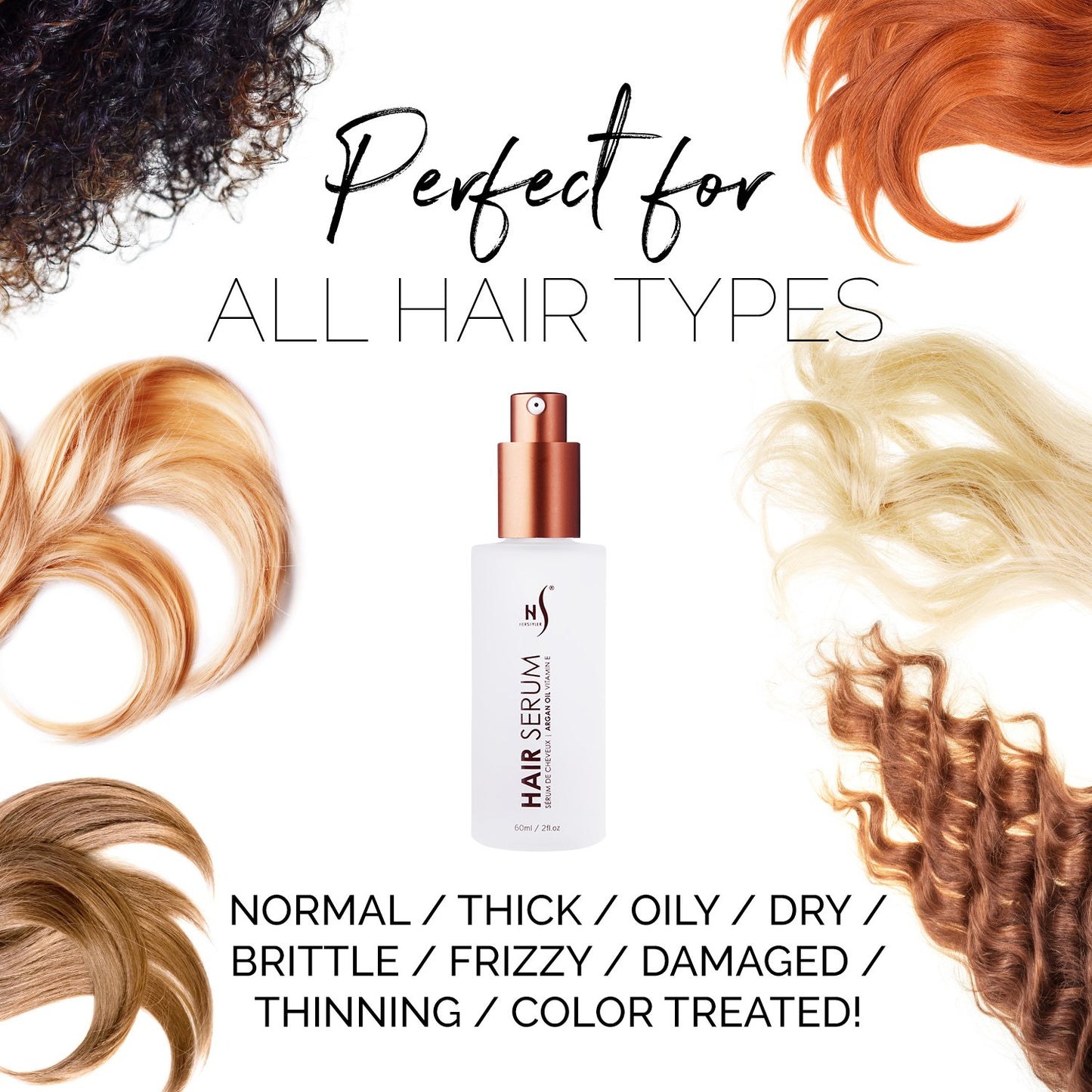 Herstyler Argan Oil Serum for Natural Shine - Anti-Frizz Straightening Serum for Damaged Tresses (Pack of 2)
