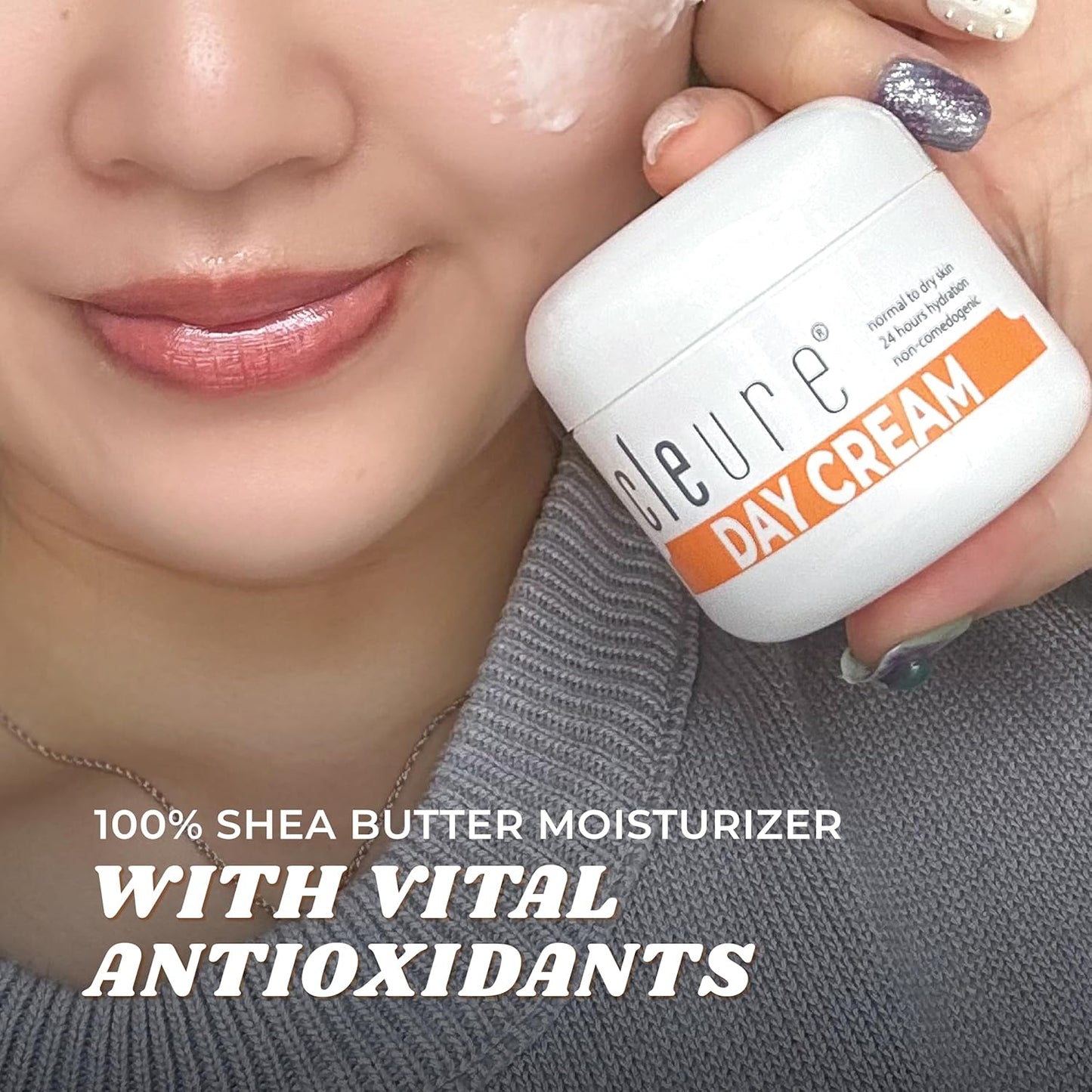 Cleure Anti-Aging Day Cream & Facial Moisturizer w/Pure Shea Butter for Sensitive Skin - Fragrance Free, Gluten, Salicylate and Paraben Free (2 oz, Pack of 1)