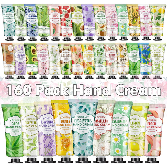 160 Pack Hand Cream Gifts Set For Women, Bridal Shower Gifts for Guests, Thank You Gifts, Bridesmaid Gifts, Birthday Gifts and Small Gifts for Women, Bulk Hand Lotion Travel Size for Dry Cracked Hands