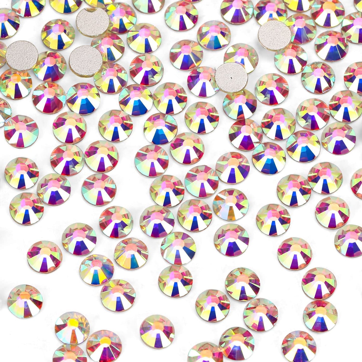 3000Pcs Crystal Ab Crystal Rhinestones,Glass Flatback Rhinestones Mini Gemstones for Nail Face Makeup Art Crafts Clothes Decoration -(SS6,2.0mm,Crystal Ab)