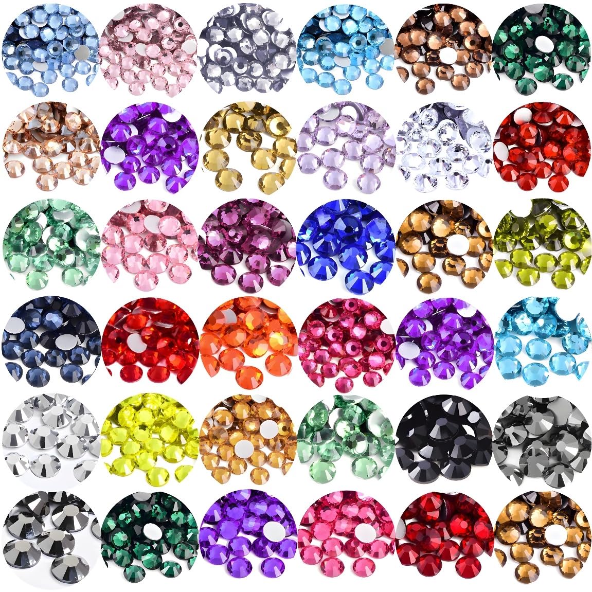 Flatback Rhinestones Round Gems for Nails Art and Crafts 2000Pcs SS16 4mm Glitter Crystals Stone DIY Bags Clothes Shoes (Black)