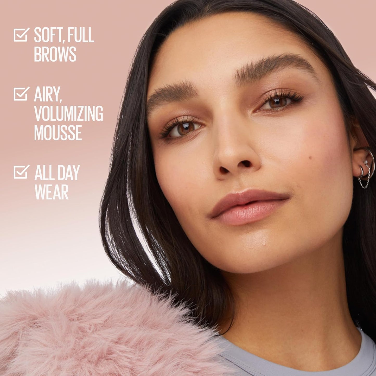 Maybelline Superfluff Volumizing Brow Mousse, All Day Tinted Brow Gel For Soft Full Brows, Medium Brown, 1 Count