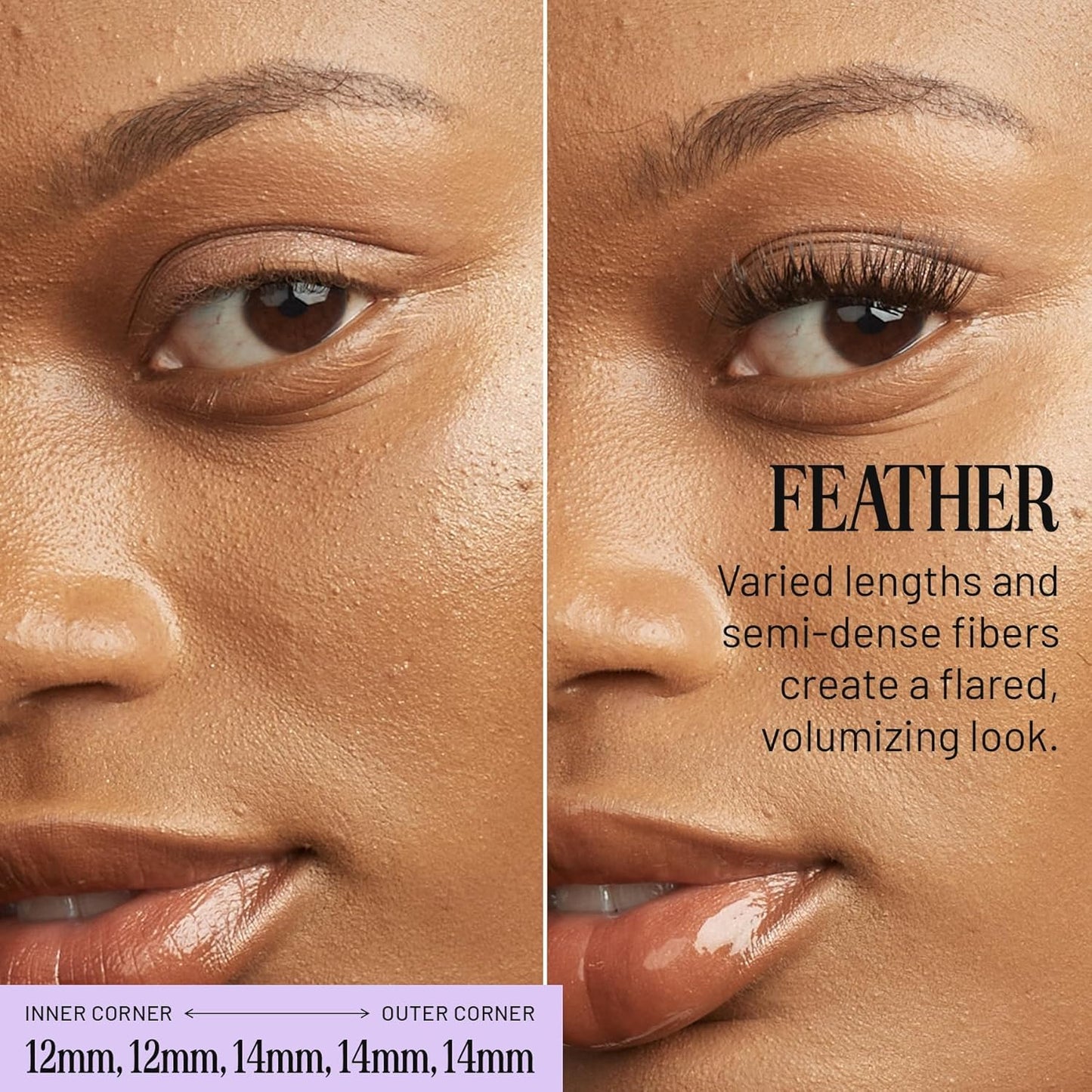 Lilac St - Feather Natural Faux Eyelash Clusters (12mm) - Cat Eye Look - DIY Lash Extension Wisps - Lightweight & Lifelike - Lasts 10 Days - Cruelty Free, Vegan, Women Founded - 10 Lashes