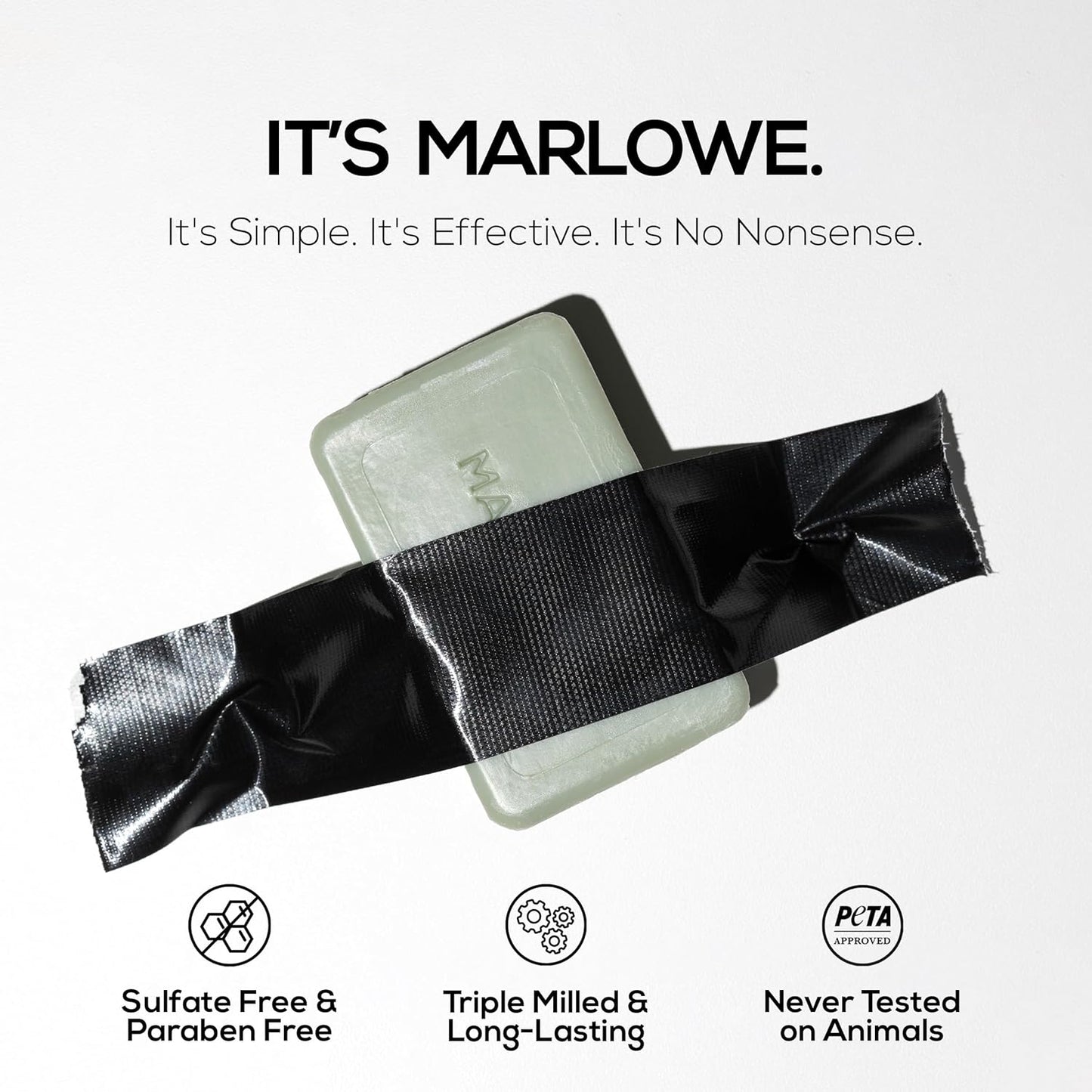 MARLOWE. No. 108 Lightly Exfoliating Soap Bar, 7oz (3 Bars) Polishing, Moisturizing & Cleansing Bar Soap for Men, Made with Natural Ingredients