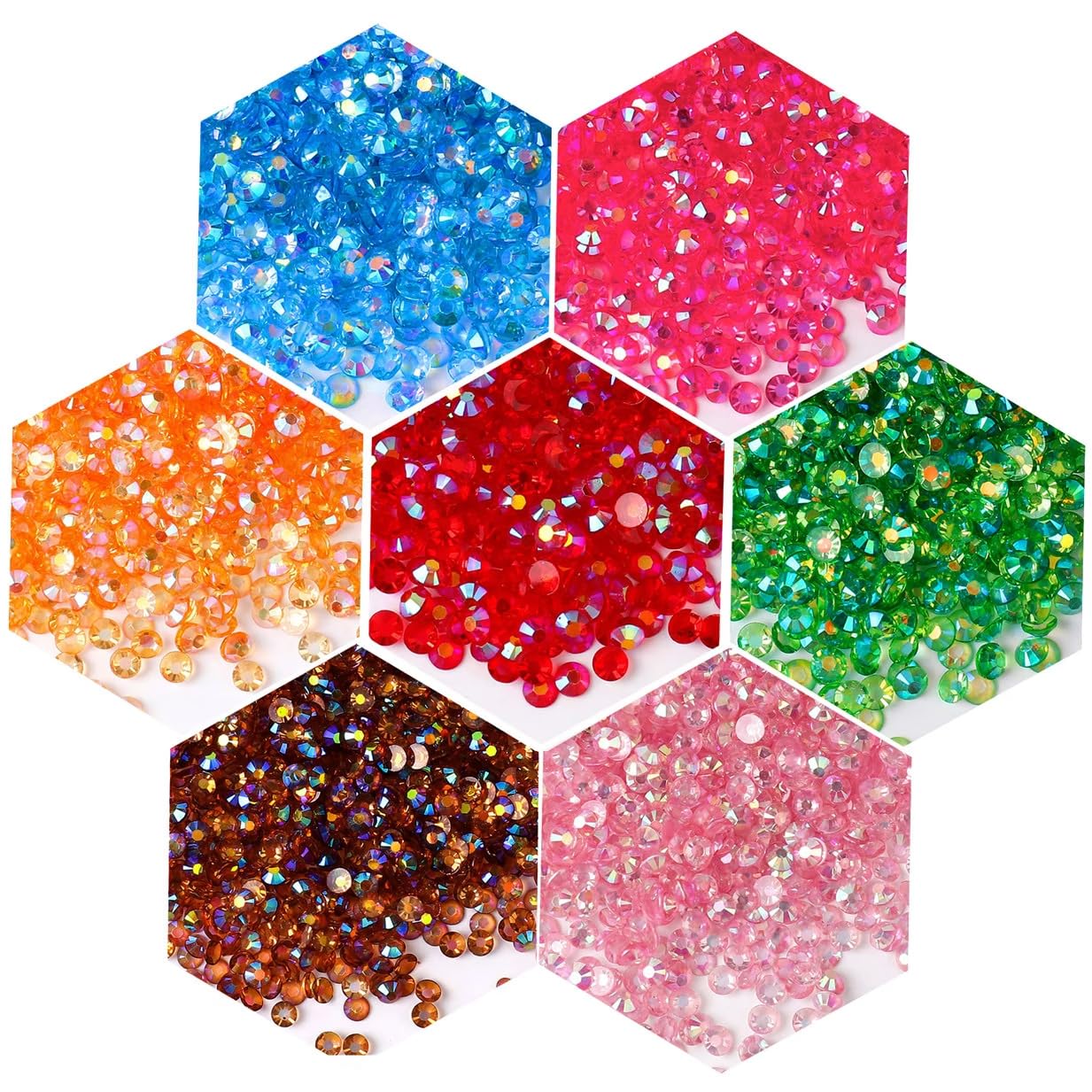 1000 Pieces SS20 5mm Flatback Rhinestones AB Clear Round Gems Crystals for Nail Art DIY Crafts Clothes Shoes Bags （Transparent Peacock Blue AB）