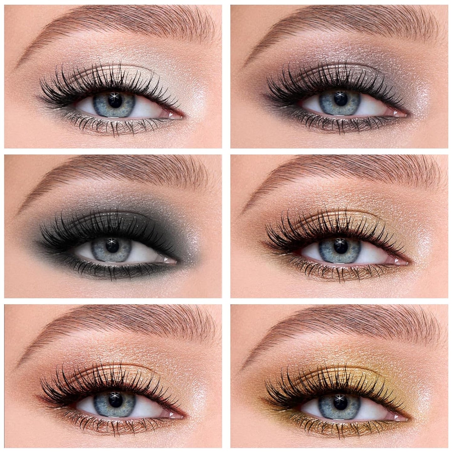 Boobeen 6PCS Cream Eyeshadow Sticks - Waterproof Eyeshadow Pencil Crayons - Eye Brightener Stick Shimmer Pens - Create Glitter Eye Makeup - Easy to Use