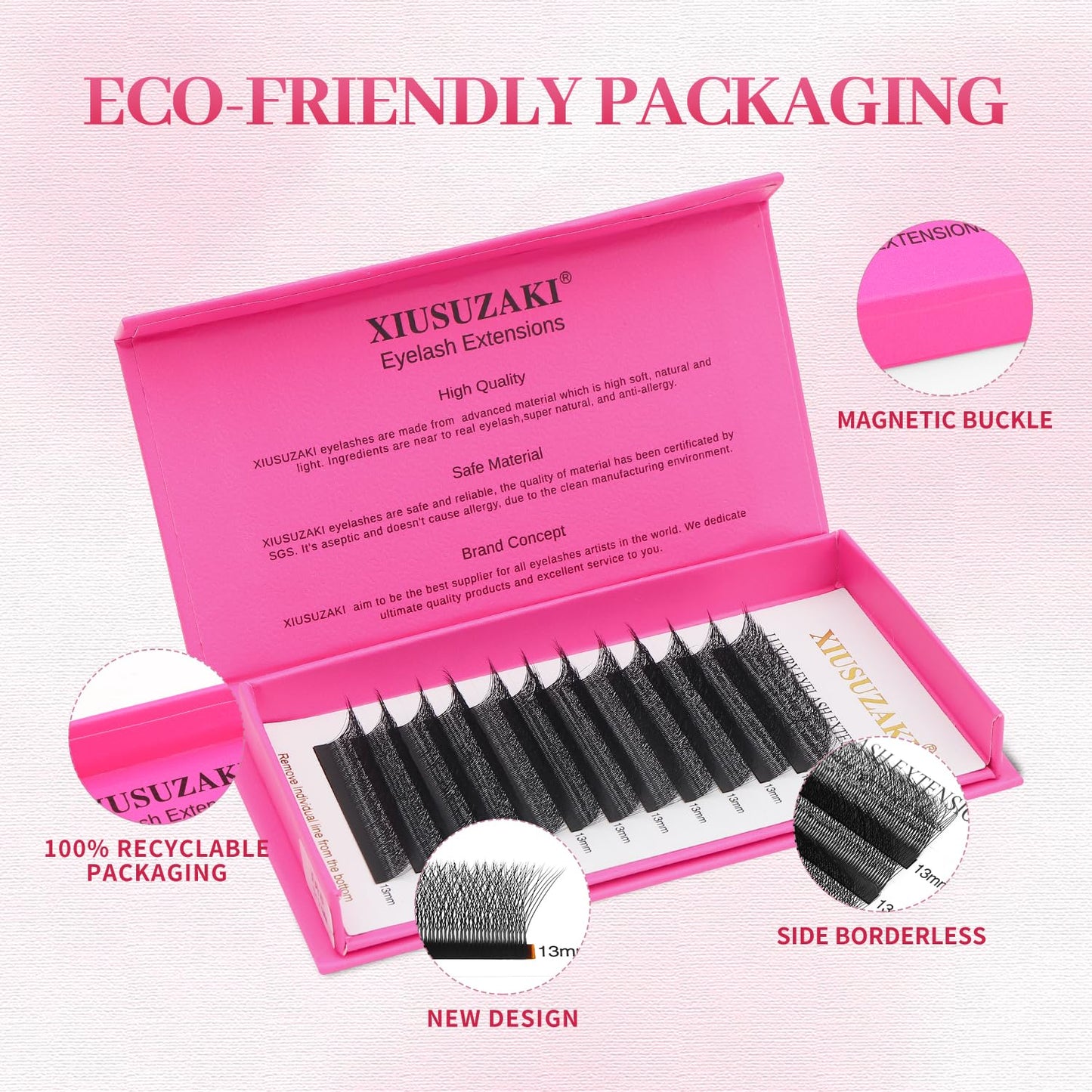 W Lash Extensions Supplies 5D Eyelash Extensions W Shape 0.07mm Thickness D Curl 11mm Premade Fans Easy Fan Lashes Volume Matte Black 12 Rows Crisscross Eye Lashes(W-5D-0.07-D,11mm)