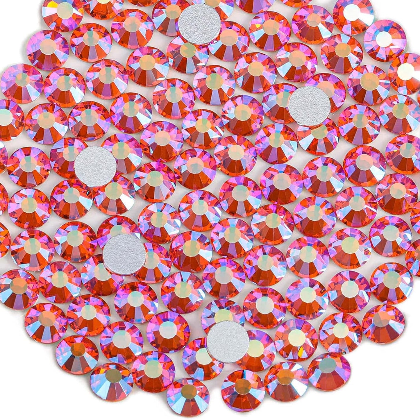 Beadsland 1440 Pieces Flat Back Crystal Rhinestones Round Gems,Hyacinth AB,SS16,3.8-4.0mm