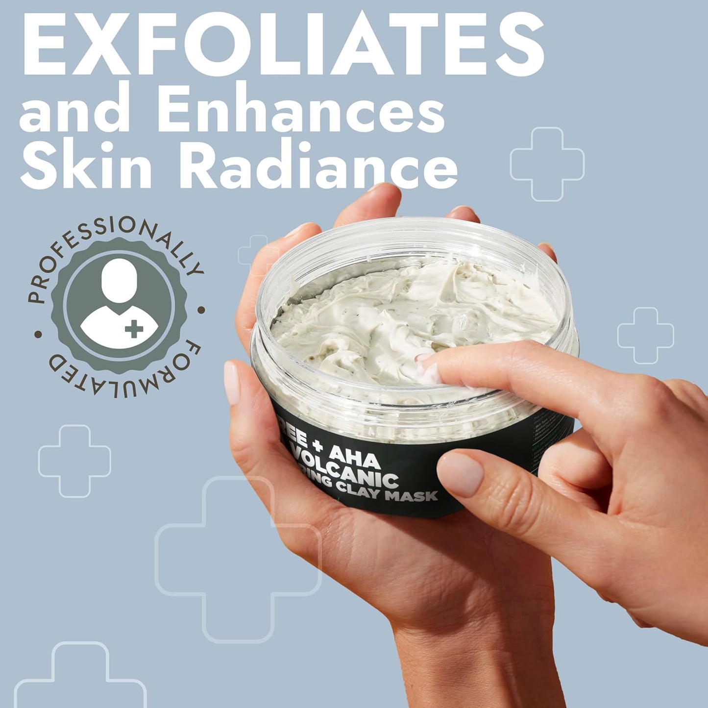 Blackhead Remover Mask With Tea Tree Oil | Clay Mask | Pore Minimizer for Face with Volcanic Ash | Soothes Redness & Irritation | Smooths Skin | Deep Cleansing Facial Treatment for All Skin Types