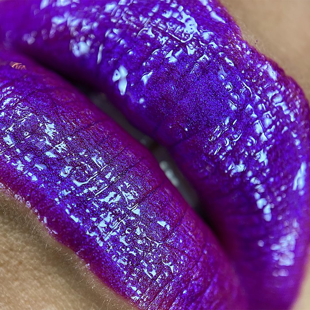 UNICORN SNOT Liquid Metal Lip Paint | Intense Pigment, Non-drying, Metallic Lip Color for Halloween Costume & Anime Cosplay | Gluten Free, Vegan & Cruelty-free Lip Makeup - BOOM (Atomic Purple)