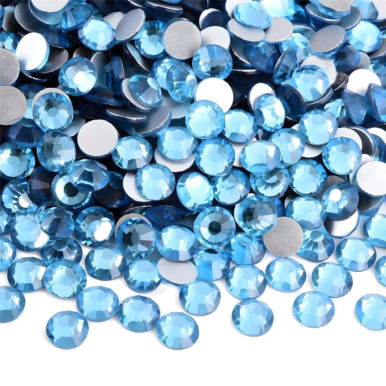 Flatback Rhinestones Round Gems for Nails Art and Crafts 4000Pcs SS6 2mm Glitter Crystals Stone DIY Bags Clothes Shoes (Peacock Blue)