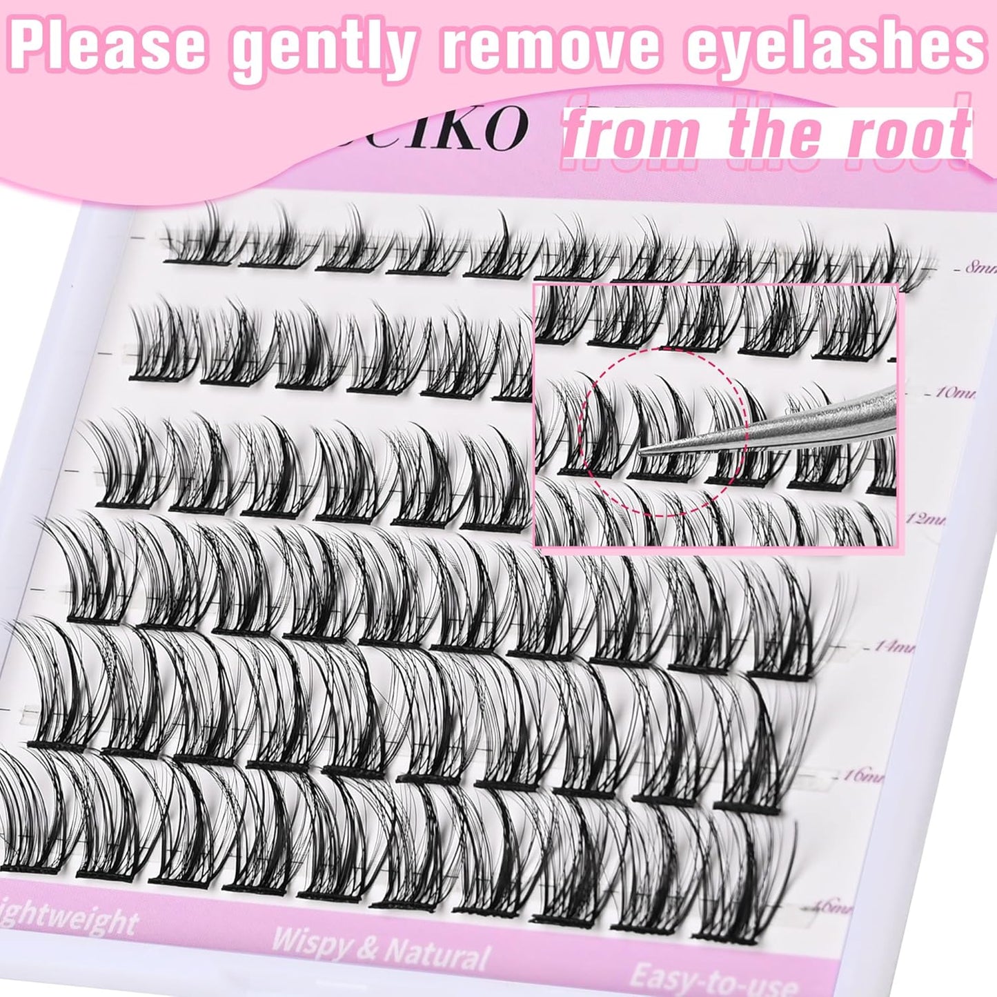 Manga Lash Clusters Eyelash Extensions Wispy Anime Eyelash Clusters Lash Extension 60pcs 8-16MM D Curl Volume Individual Lashes Clusters Natural spiky lash clusters DIY Eyelash Extension at Home