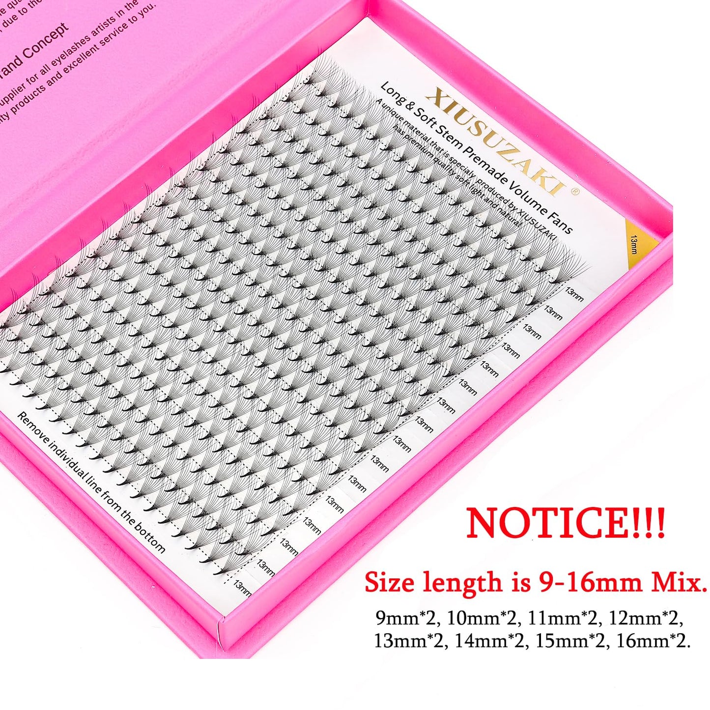 Premade Fans Eyelash Extensions 5D Volume Lash Extensions 0.07 Thickness Eyelash Extension D Curl Premade Lash Fans Mix 9-16mm Fluffy Soft Handmade Lash Fan Eyelashes(5D-0.07-D,9-16mm)