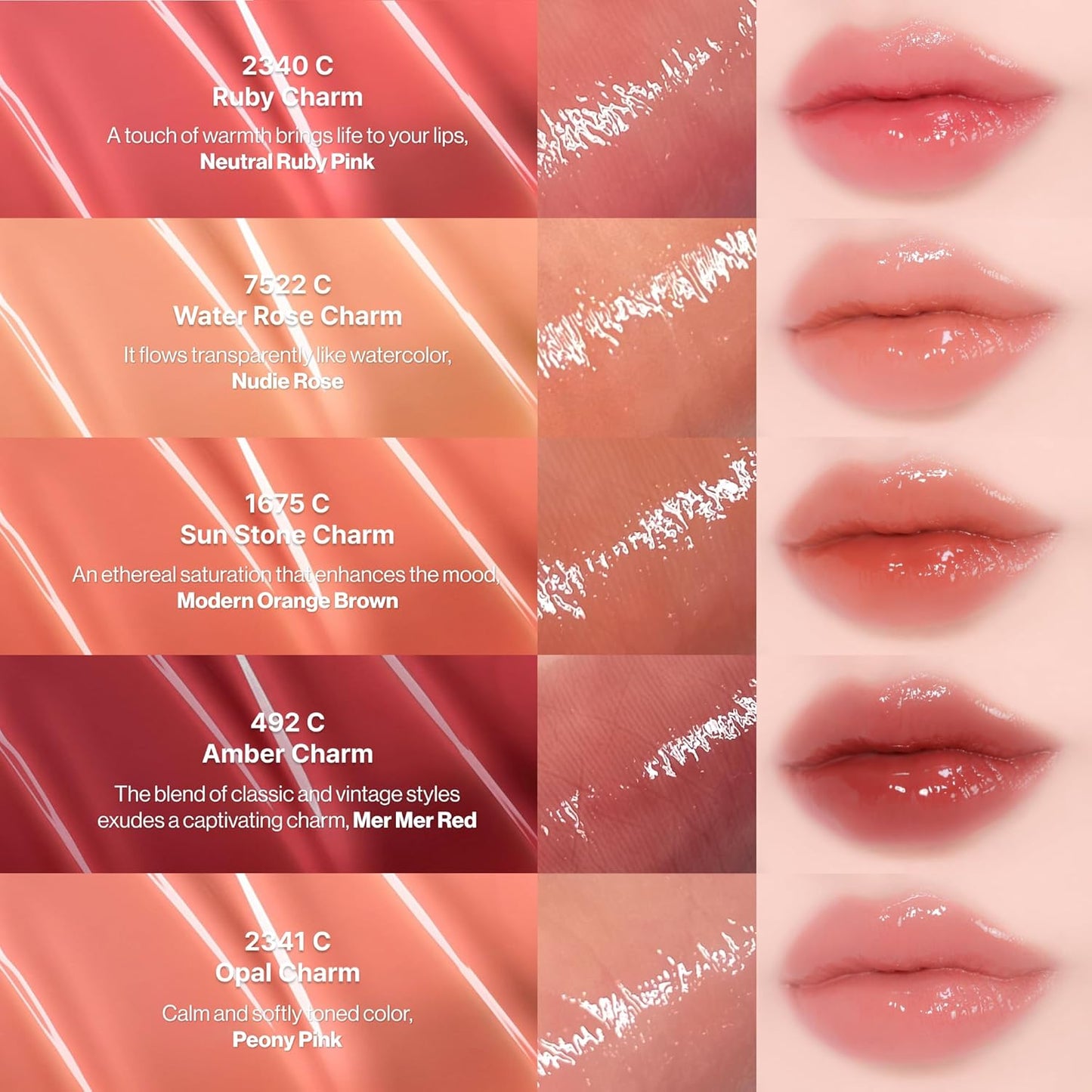 ENTROPY Makeup 2-in-1 Charm Shiny Glowy Lip & Cheek Gloss Tint Keychain, High Pigment Glossy Lip Color & Plumping Gloss, C4 Sun Stone Charm