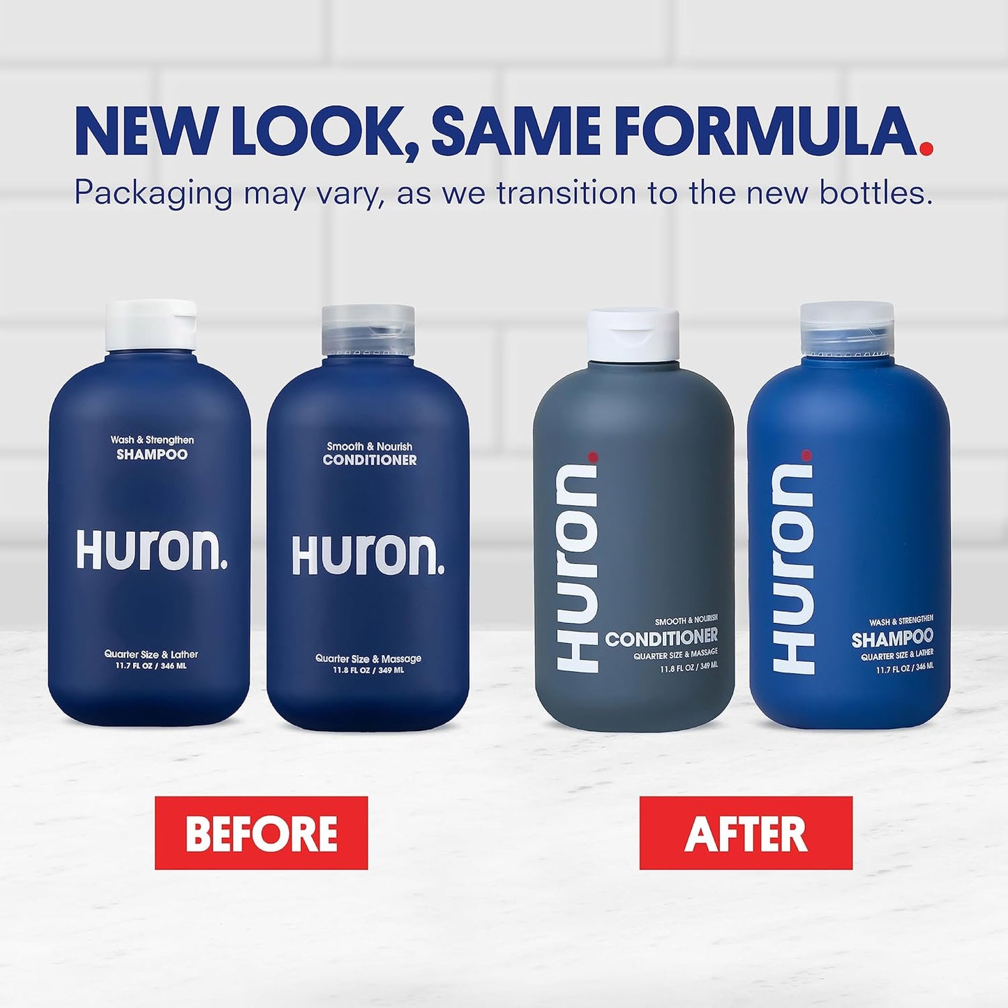Huron Hair Duo | Nourishing Shampoo & Conditioner Set for Men | Cleanse, Strengthen & Hydrate | Sulfate-Free, Paraben-Free, Vegan | Designed for Daily Use on All Hair Types (2 Pack)