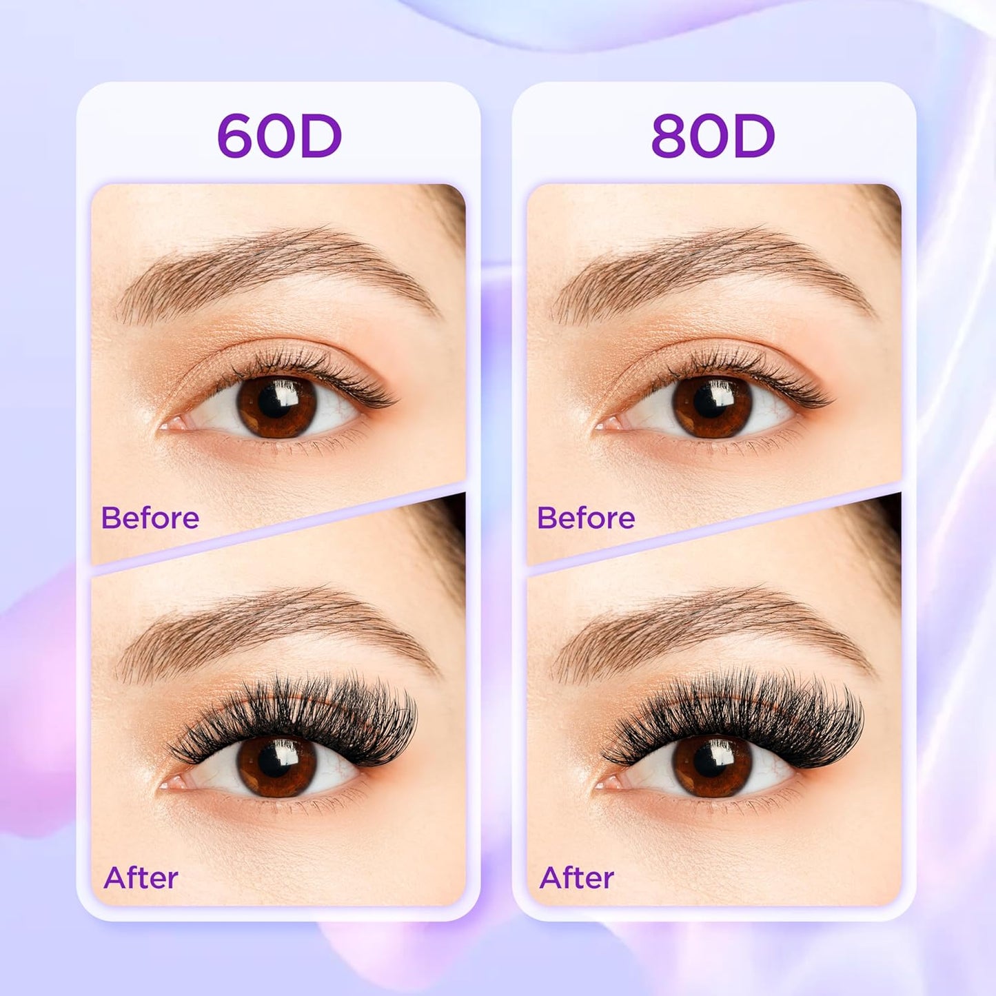 Lash Extension Kit DIY Lash Clusters Kit Eyelash Extensions Individual Lashes Extensions with (Lash Bond,Seal,Tweezers,Remover,280,60D80D,10-18)