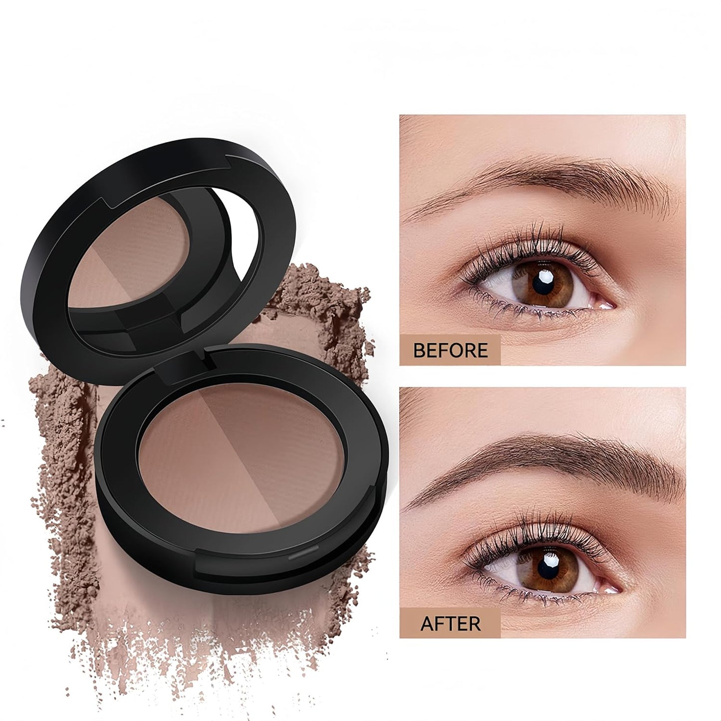 MAEPEOR Brow Powder Duo 6 Colors Natural Smooth Eyebrow Powder Professional Brow Contour Palette for Filler Defined & Sculpt (06 Medium Brown)