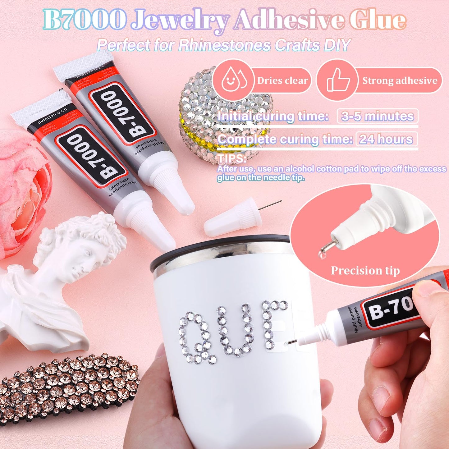 30000Pcs Resin Silver Clear Rhinestones for Bedazzling Crafting with b7000 Jewelry Glue, Bulk Flatback Gems Bedazzler Kit for Crafts Clothes Shoes Fabric Nail Diamond Art, Assorted Size 2/3/4/5/6mm