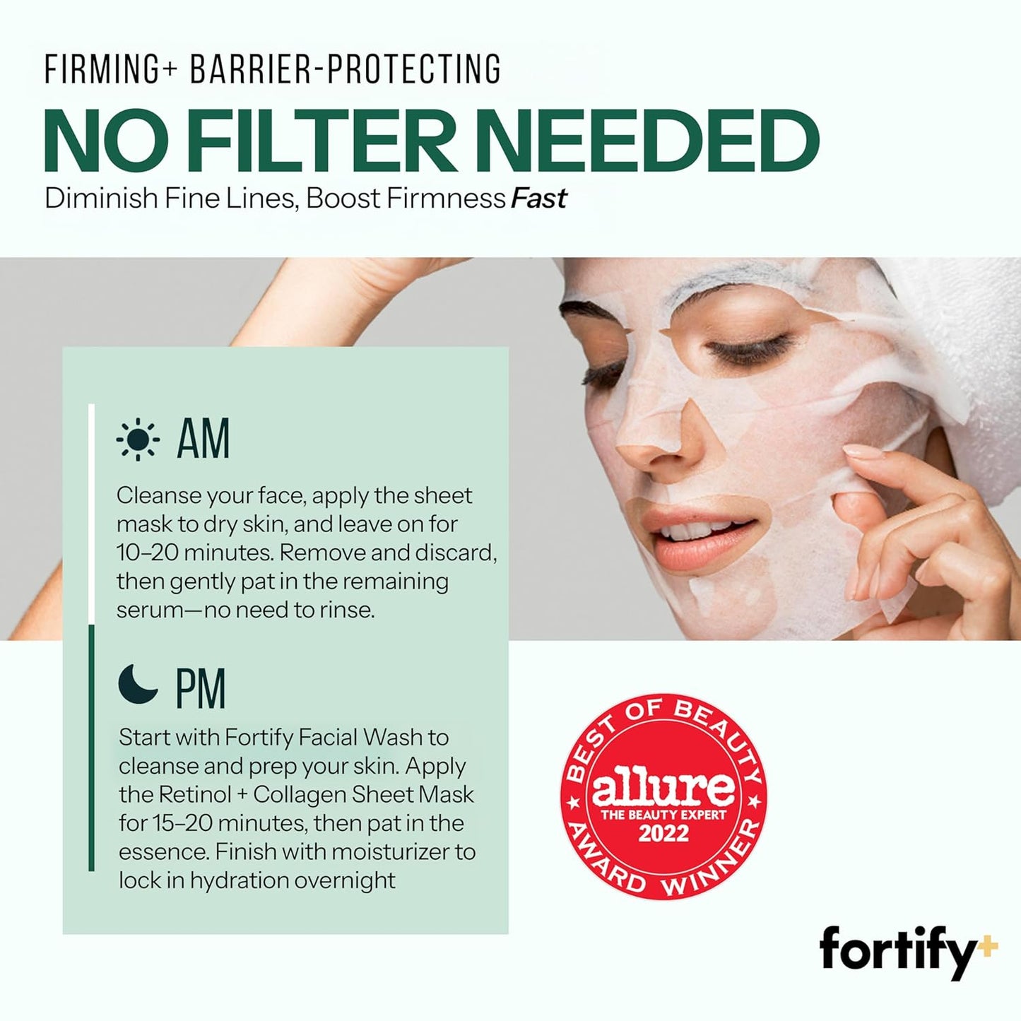 Face Mask with Retinol and Collagen - Dermatologist Tested, Anti Aging - Firming & Barrier Protecting - 3-in-1: Detox - Treat- Boost - Clean Beauty, Korean Skin Care, 5 Sheet Masks