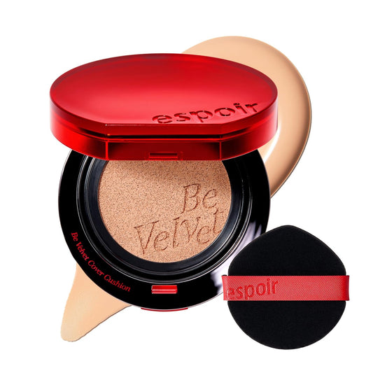 espoir [NEW] Be Velvet Cushion Foundation | Quick and Easy Coverage with Long-lasting Color by Zero Oxidation (#22 Petal, 0.46 Ounce (Pack of 1))