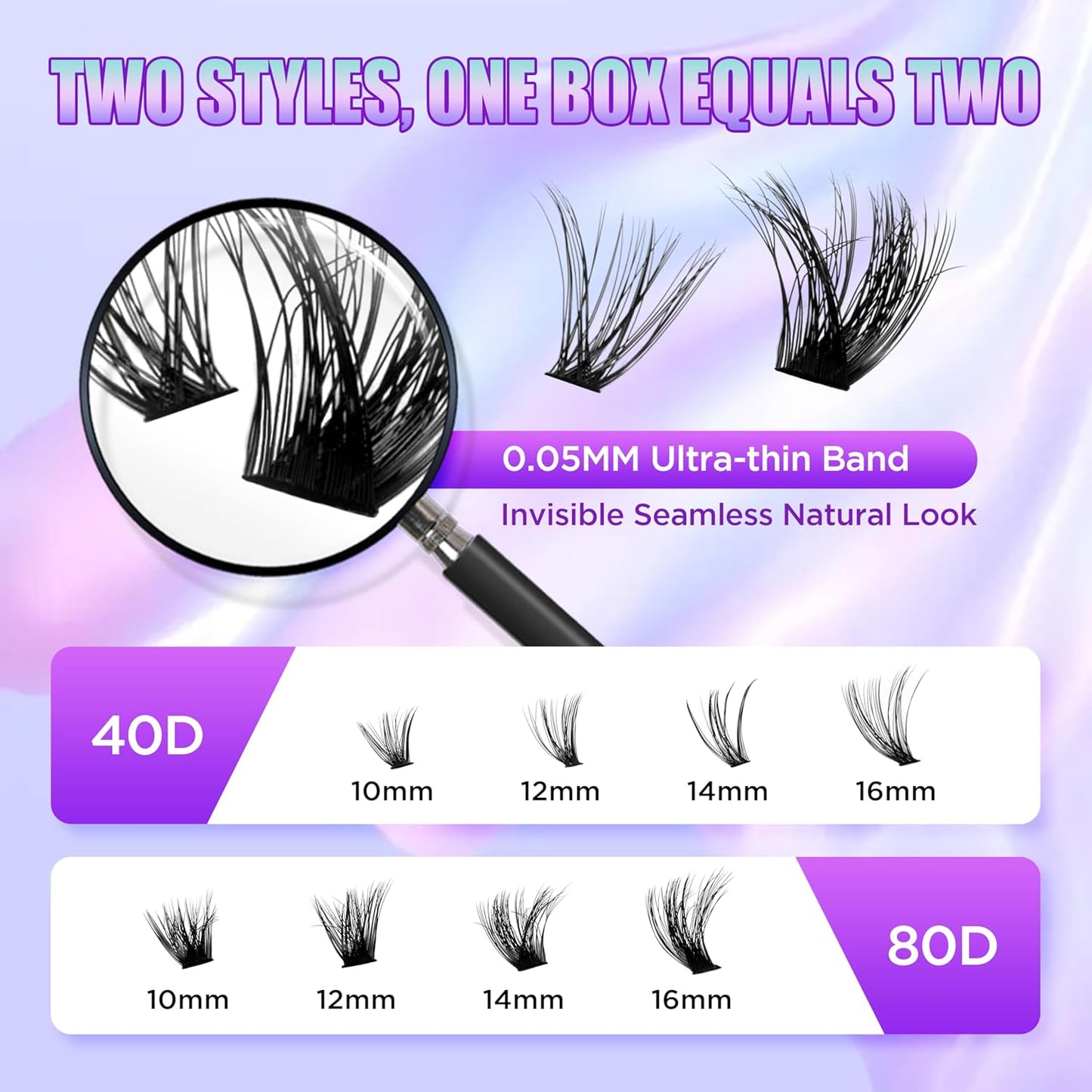 Lash Extension Kit DIY Lash Clusters Kit Eyelash Extensions Individual Lashes Extensions with (Lash Bond and Tweezers,280Pcs, 40D+80D,10-16mm)