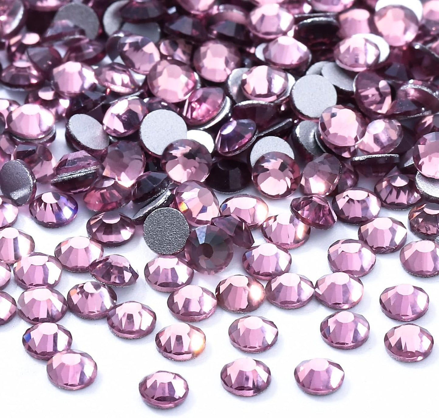 Light Amethyst Flatback Rhinestones, Glass Rhinestones for Nail Art and Craft, Glue Fix, Loose Crystal Gemstones(Lt.Amethyst, SS16, 2880pcs, 3.8-4.0mm)