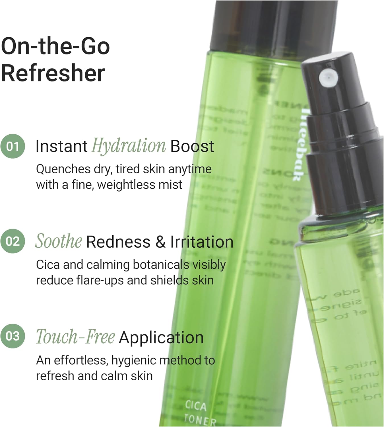 Meebak CICA Toner Spray | Korean Face Mist | Facial Spray with Centella Asiatica & Vitamin E | Soothing Face Toner for Sensitive, Oily, and Combination Skin | 4 fl oz