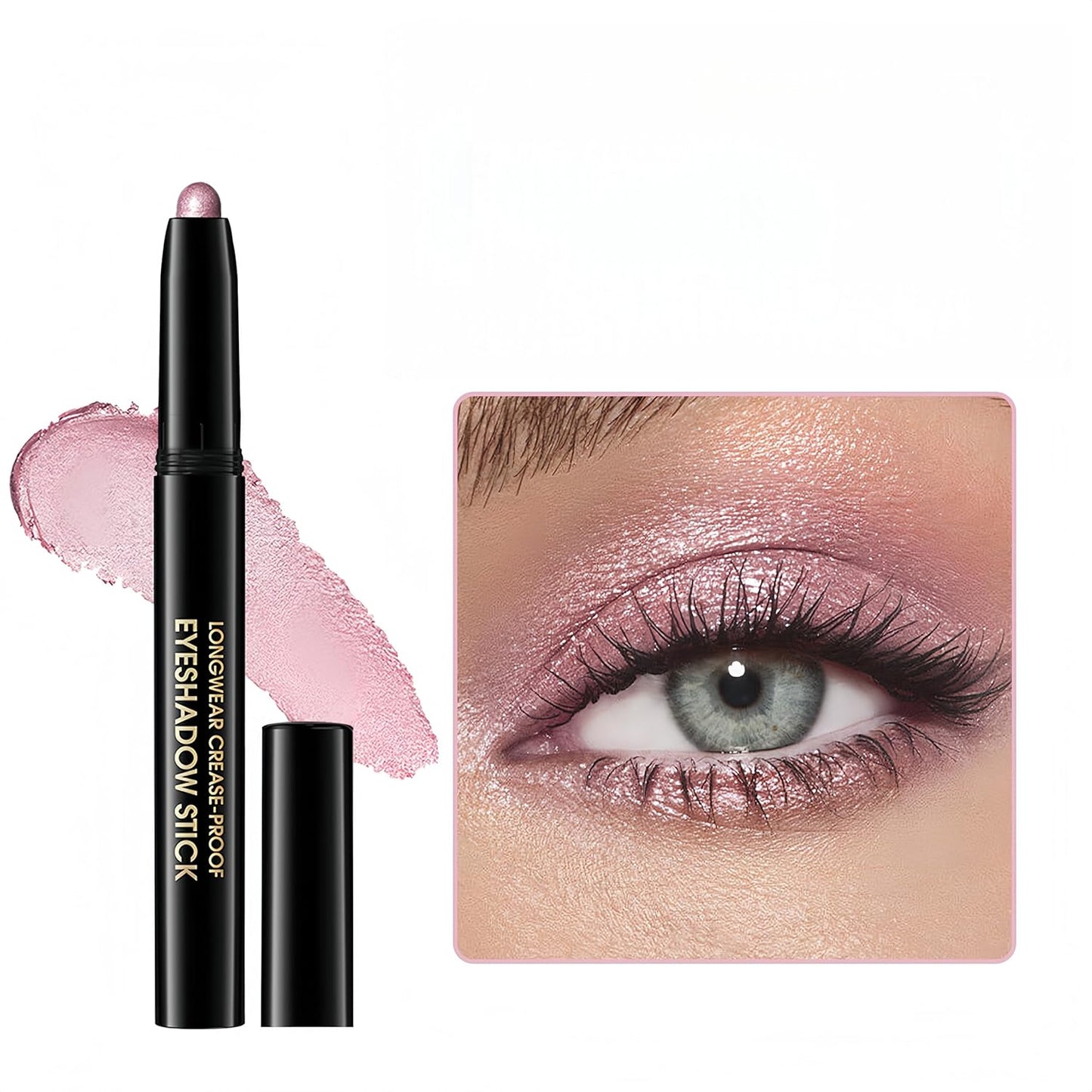 MAEPEOR 10 Colors Cream Eyeshadow Stick Silky Smooth Matte Shimmer Eyeshadow Pen Waterproof and Long Lasting Shadow Pencil for Girls and Women (Color 08)