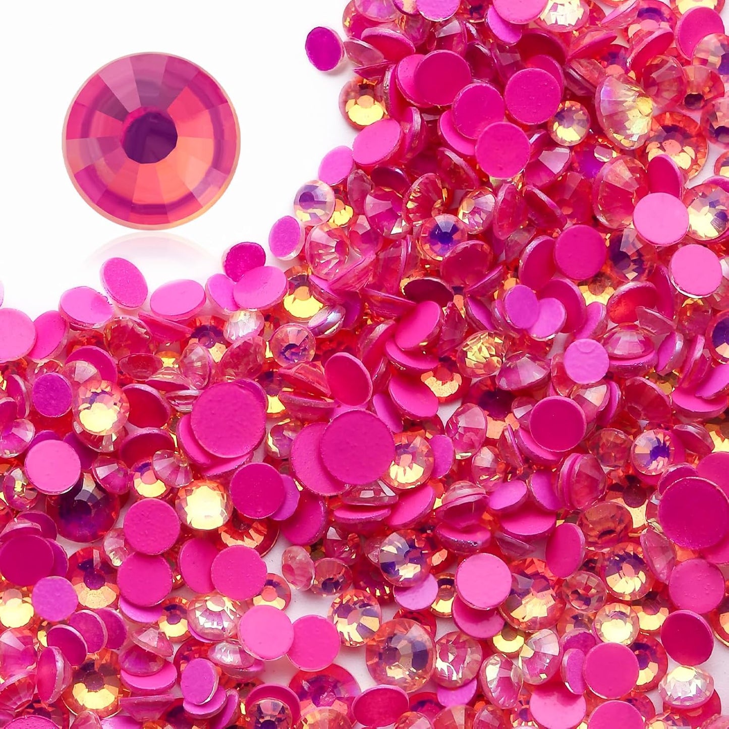 F Rose Flatback Rhinestones, Glass Rhinestones for Nail Art and Craft, Glue Fix, Loose Crystal Gemstones(F Rose, SS30, 288pcs, 6.4-6.6mm)